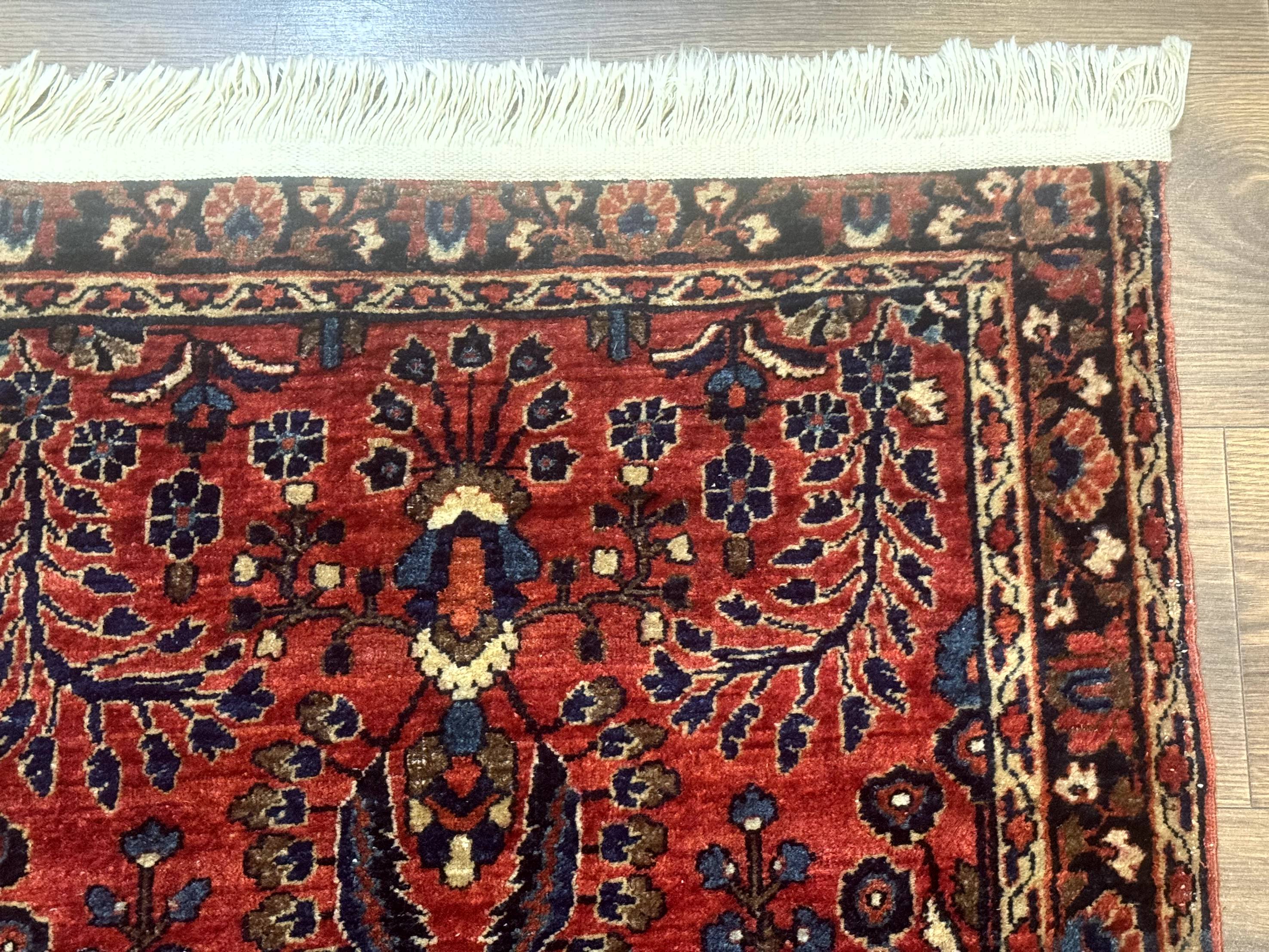 Small Red Persian Sarouk Rug 2.7 x 4.9, Floral, Antique - Jewel Rugs