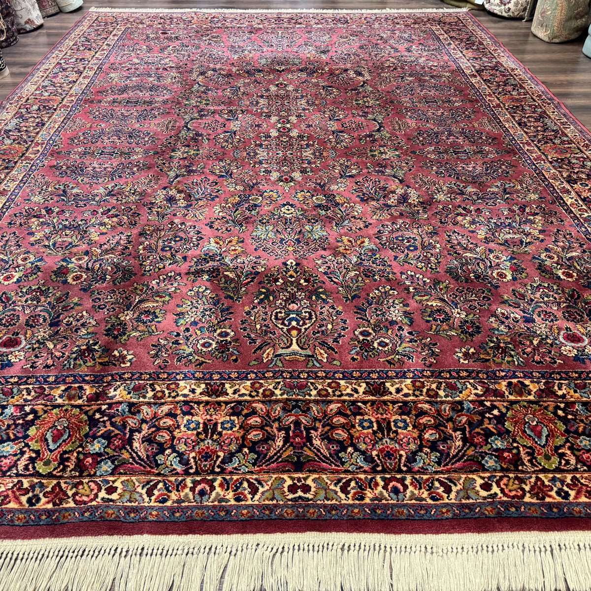 10x14 Karastan Rug Red Sarouk #785, Wool Original 700 Series – Jewel Rugs