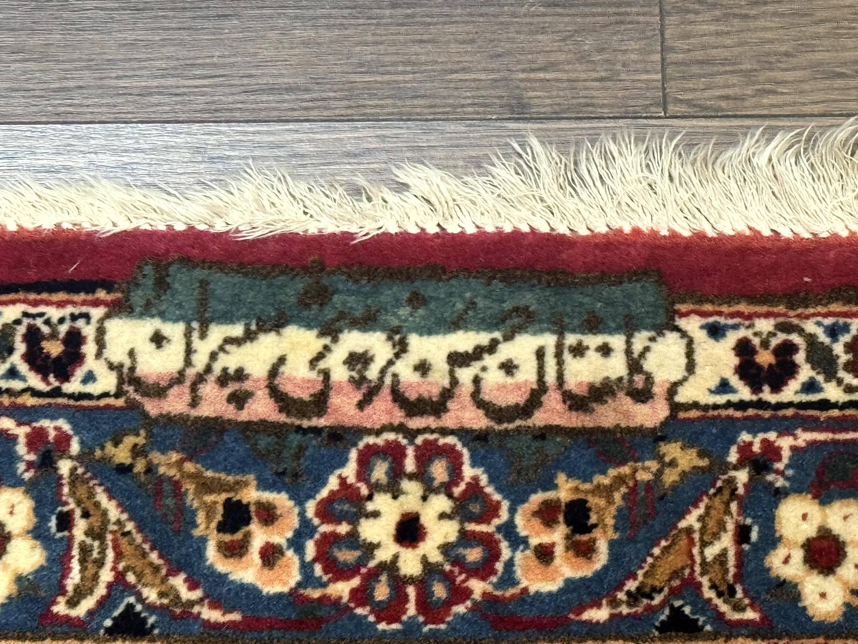 Persian Kashan Rug 9x12, Traditional, Semi Open Field, Red, Signed By Master Weaver, Antique Rug - Jewel Rugs
