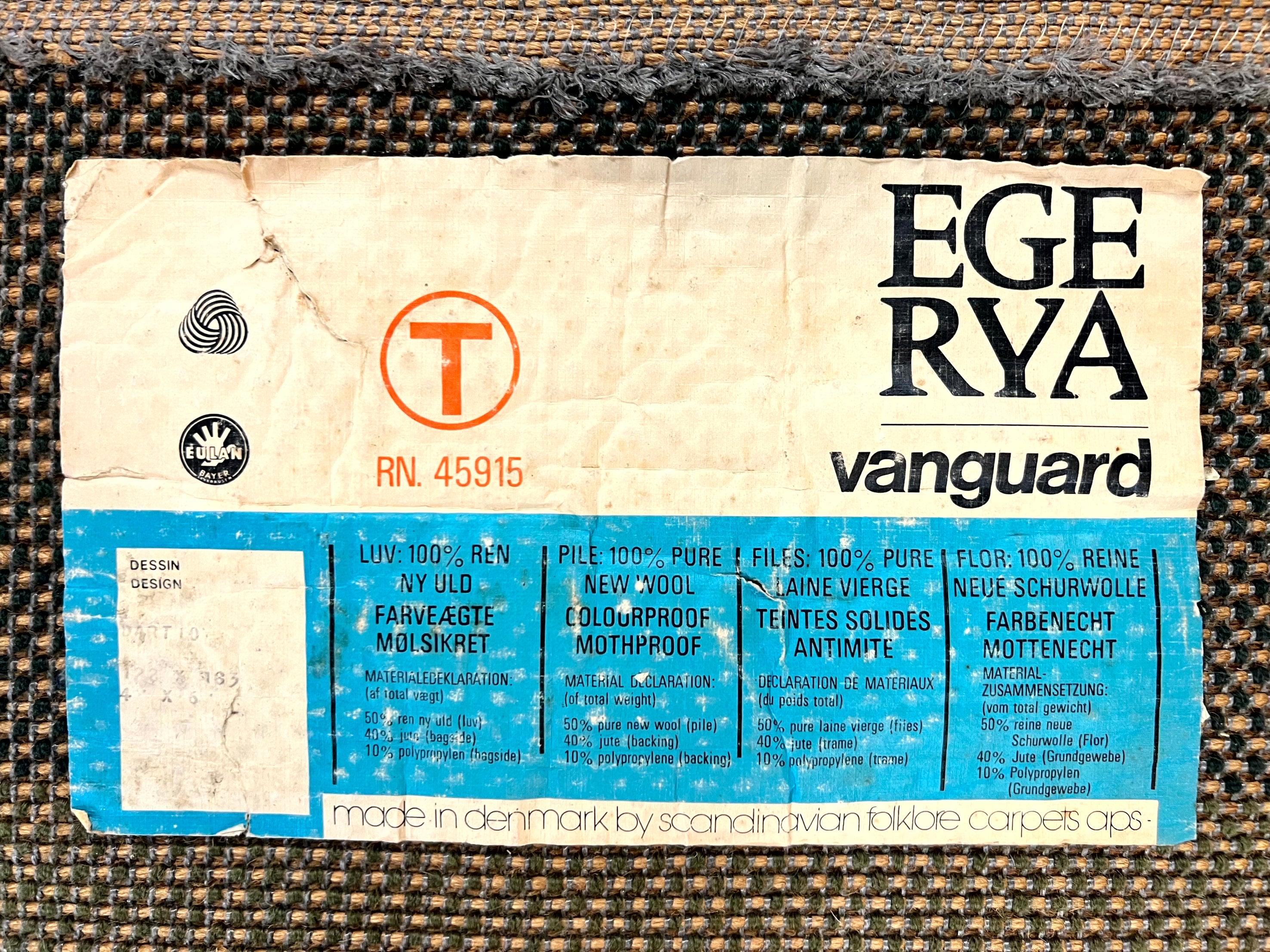 Danish Rya Shag Rug 4x6, Green, Abstract Design, EGE Rya, Vintage Retro Carpet, Mid Century Rya - Jewel Rugs