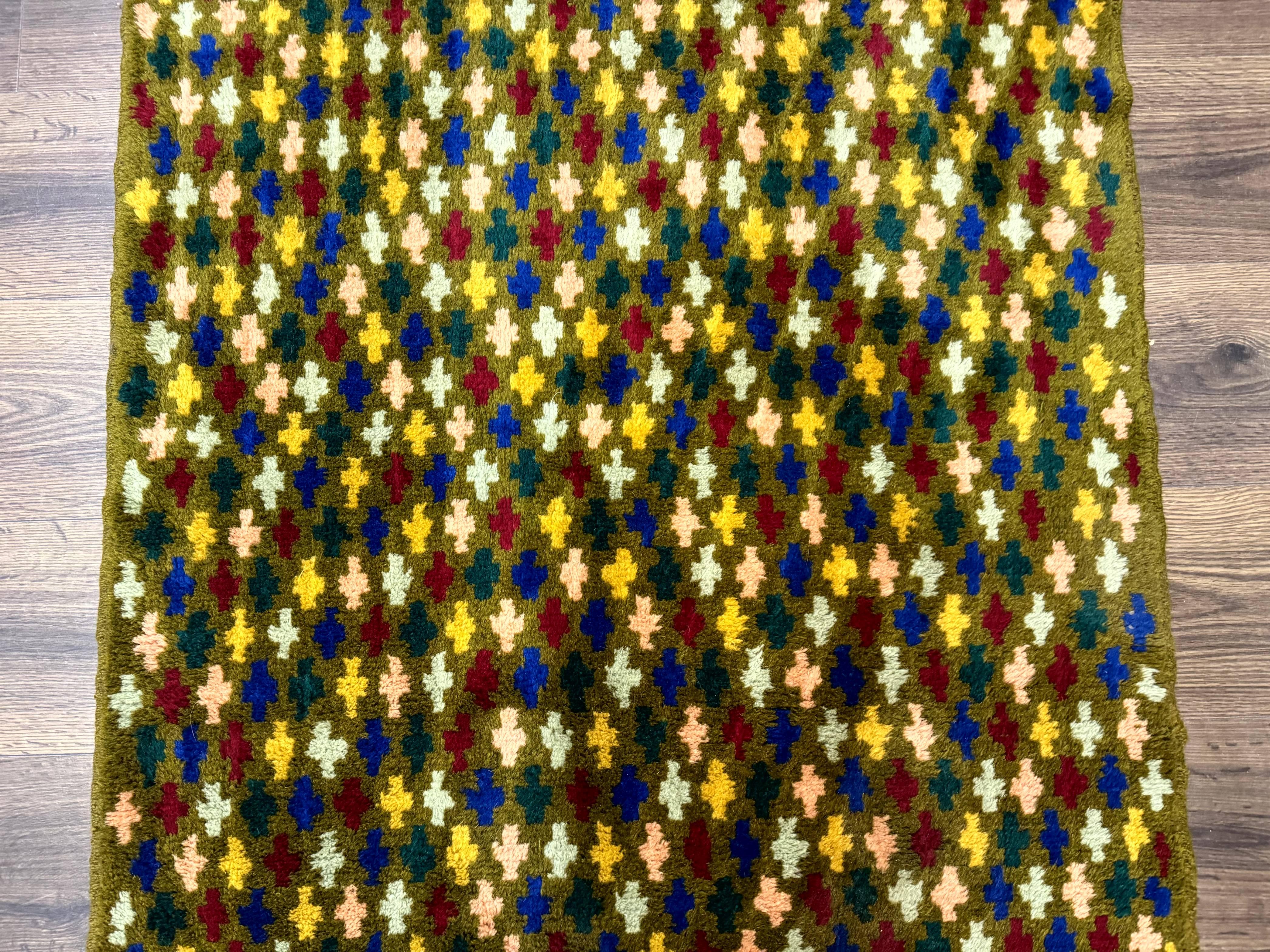 Balouch Rug 3x4, Colorful Afghan Rug, Multicolor, Green - Jewel Rugs