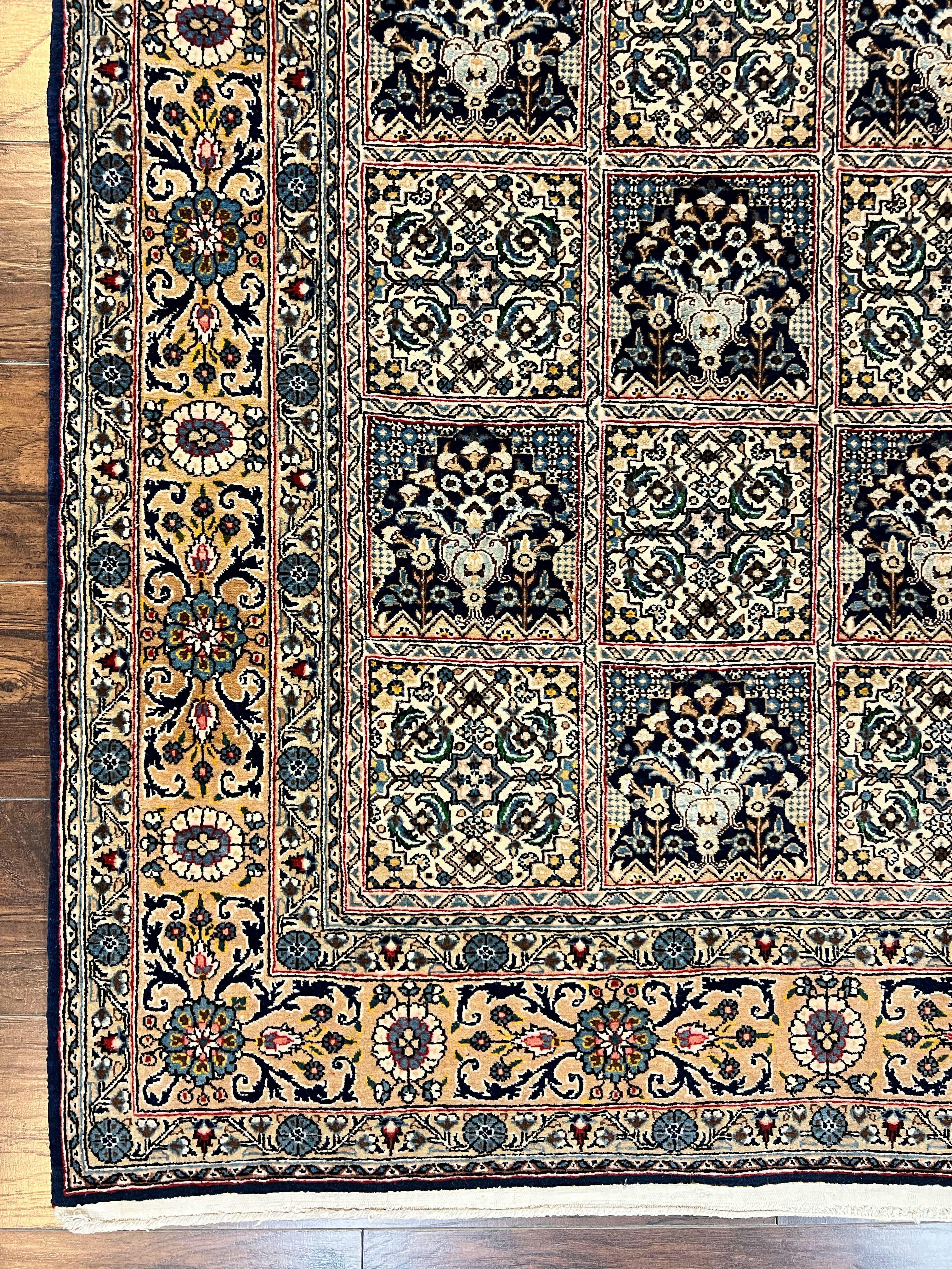 Persian Qum Rug 5x7, Panel Design Oriental Carpet, Multicolor, Hand Knotted Wool Vintage Traditional Rug, Medium Size 5 x 7 ft, Fine Rug - Jewel Rugs