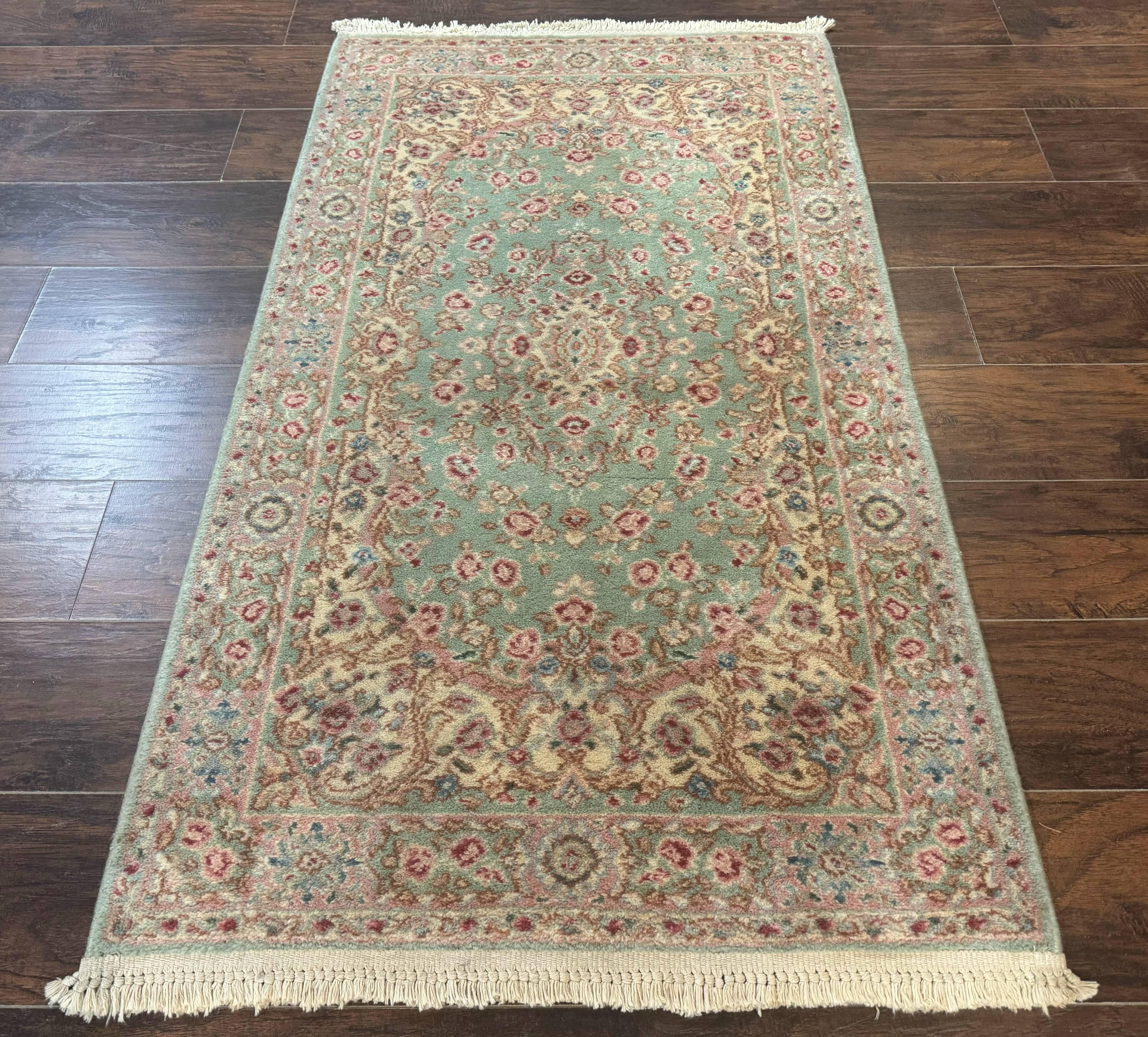 Karastan Rug 3x5 Green Medallion Kirman #712, Original 700 Series, Vintage Discontinued Karastan Area Rug - Jewel Rugs