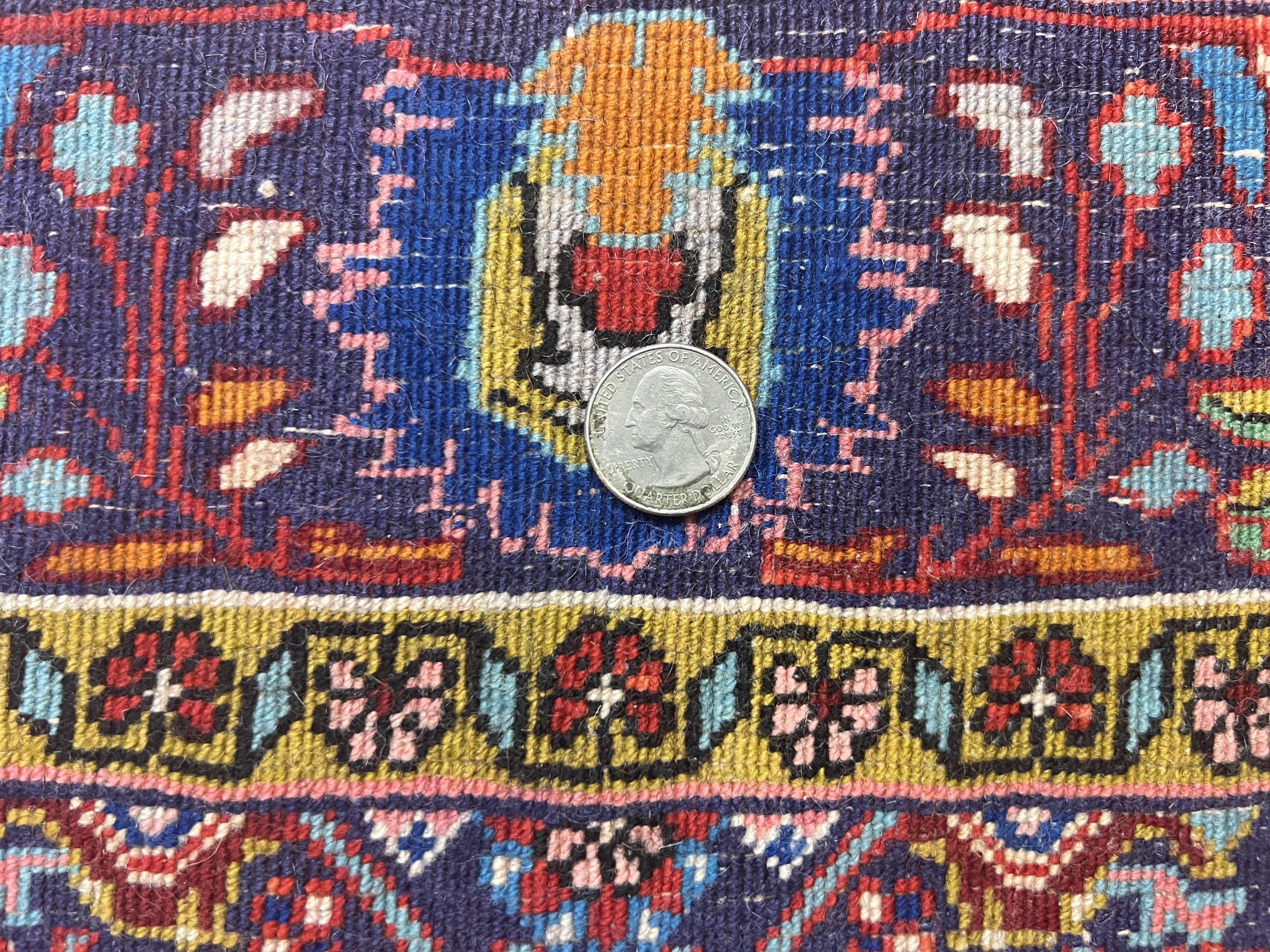 Persian Bidjar Rug 4x6, Handmade Oriental Carpet, Fine Weave, Herati Mahi Pattern, Vintage, Red, 300 KPSI - Jewel Rugs