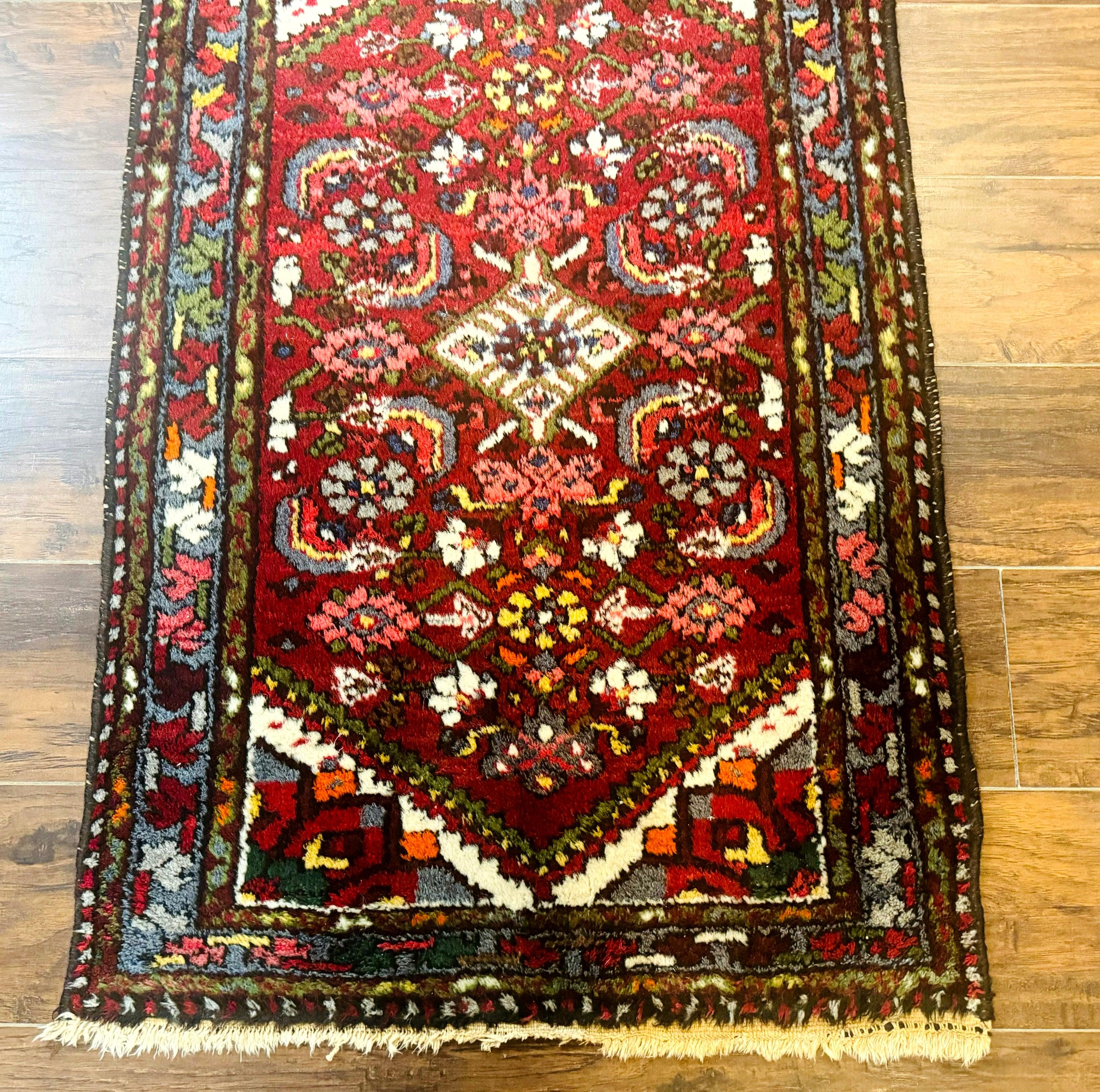 Small Red Persian Tribal Rug 2.6 x 4, Wool Rug, Persian Hamadan Rug - Jewel Rugs