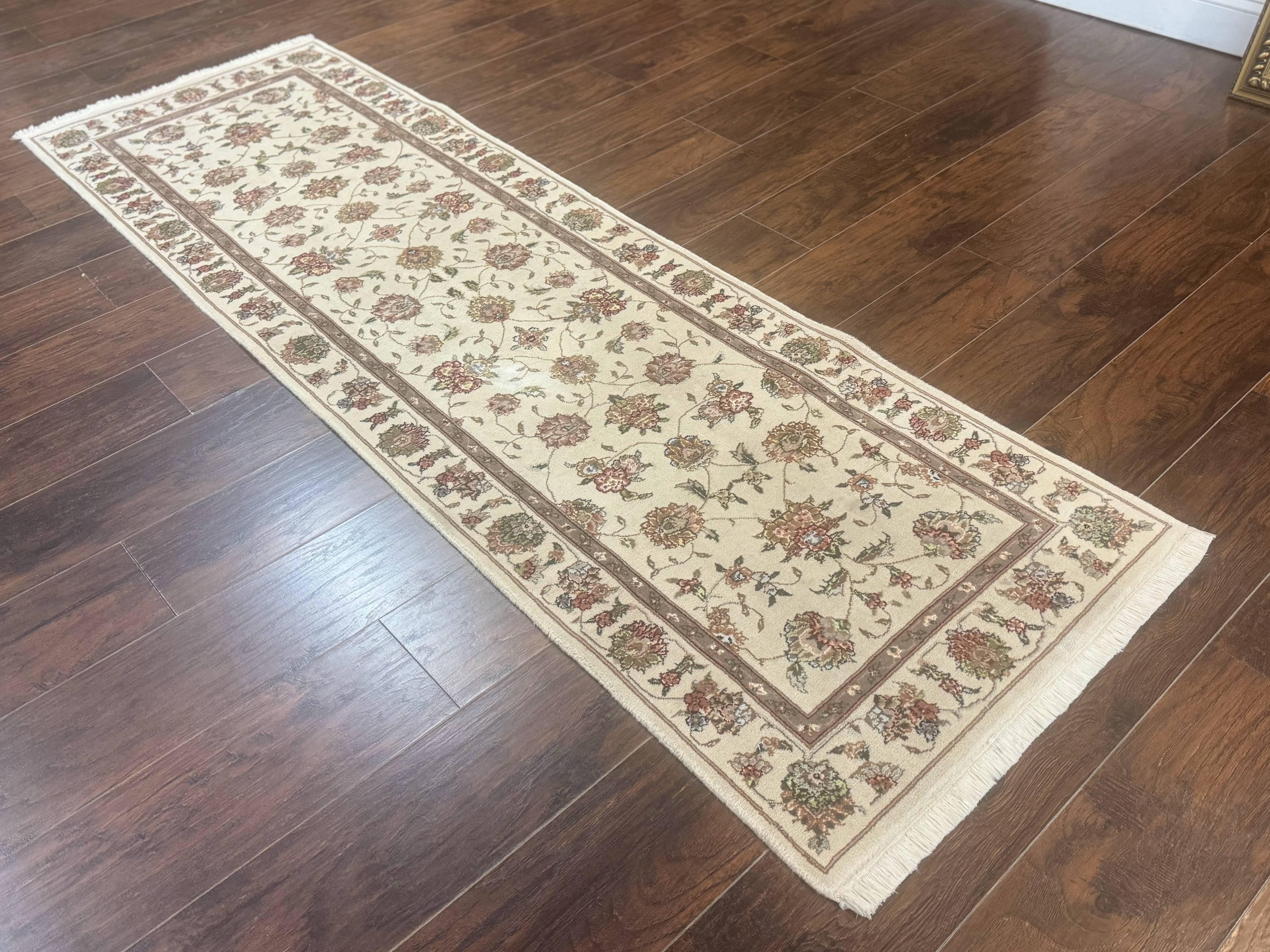 Pak Persian Runner Rug 2.6 x 8ft, Oriental Carpet for Hallway or Kitchen, Handmade, Wool and Silk Highlights - Jewel Rugs