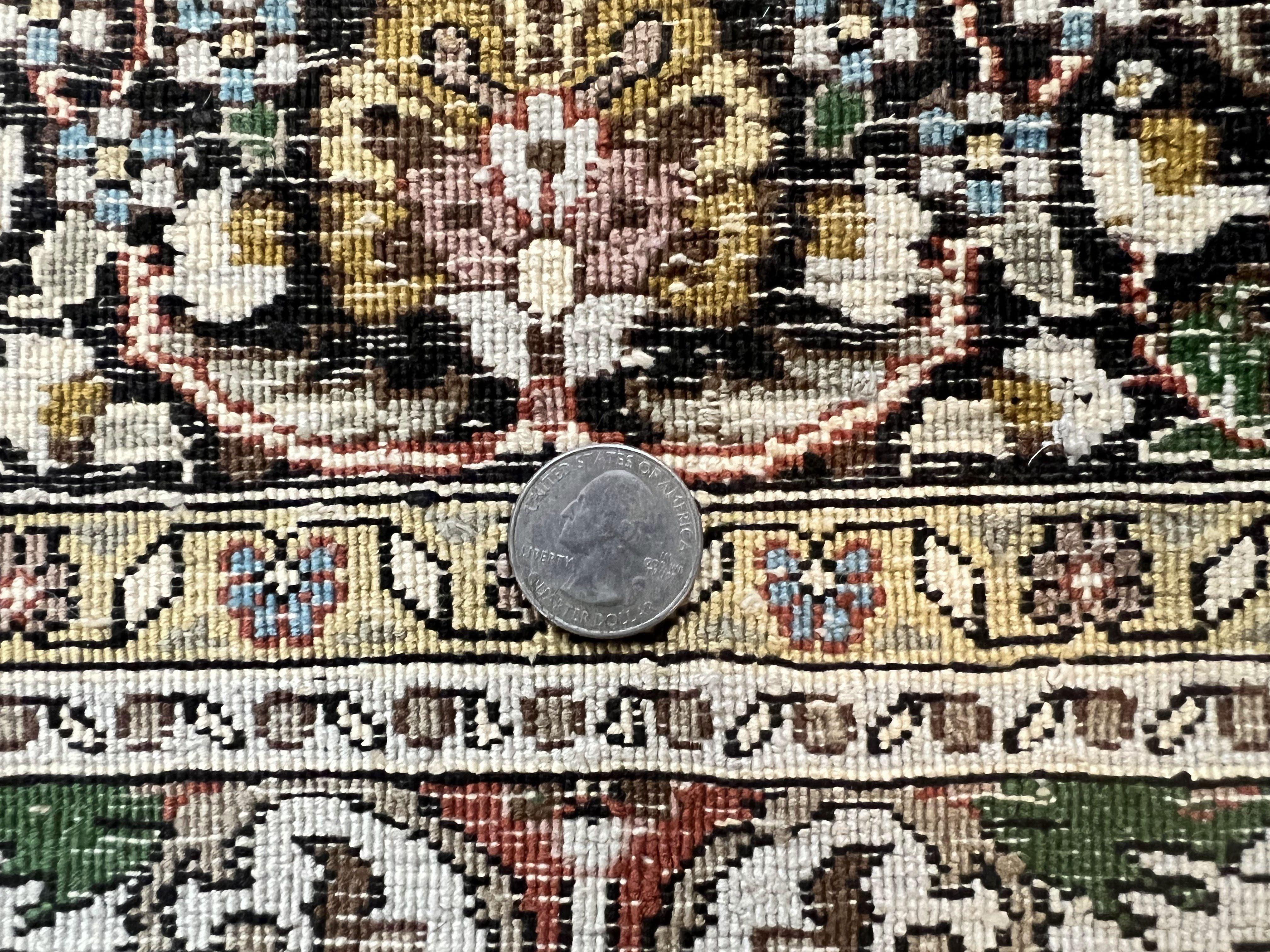 Turkish Kayseri Silk Rug 3x5, Tree of Life Silk Oriental Carpet, Birds Persian Vase Design, Hand Knotted Vintage Fine Rug, 340 KPSI - Jewel Rugs