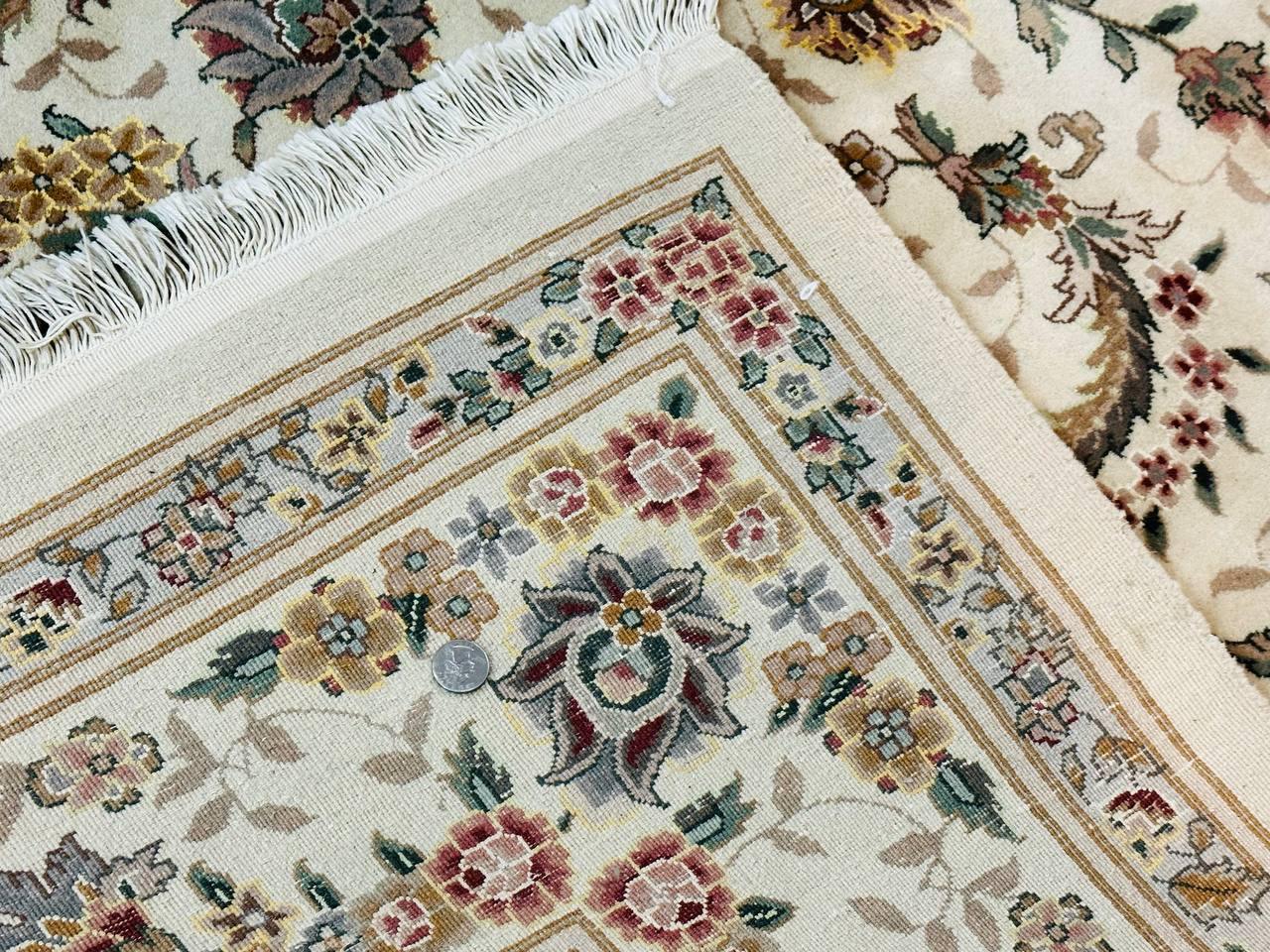 Pak Persian Rug 9x11, Ivory, Floral Allover, Handmade Vintage Wool Rug - Jewel Rugs