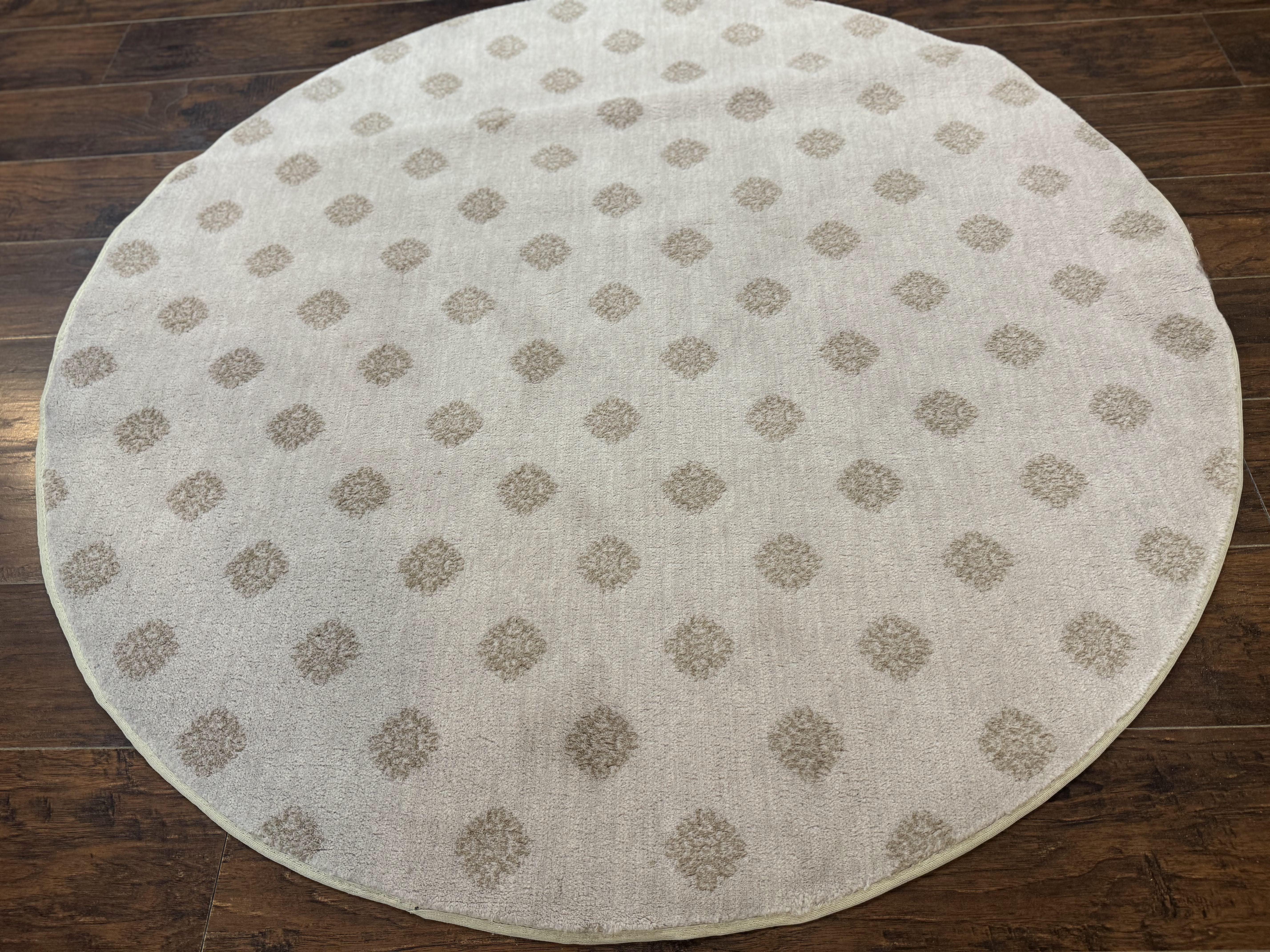 Round Power Loomed Rug 5x5, Contemporary Modern Round Carpet, 5ft Round - Jewel Rugs