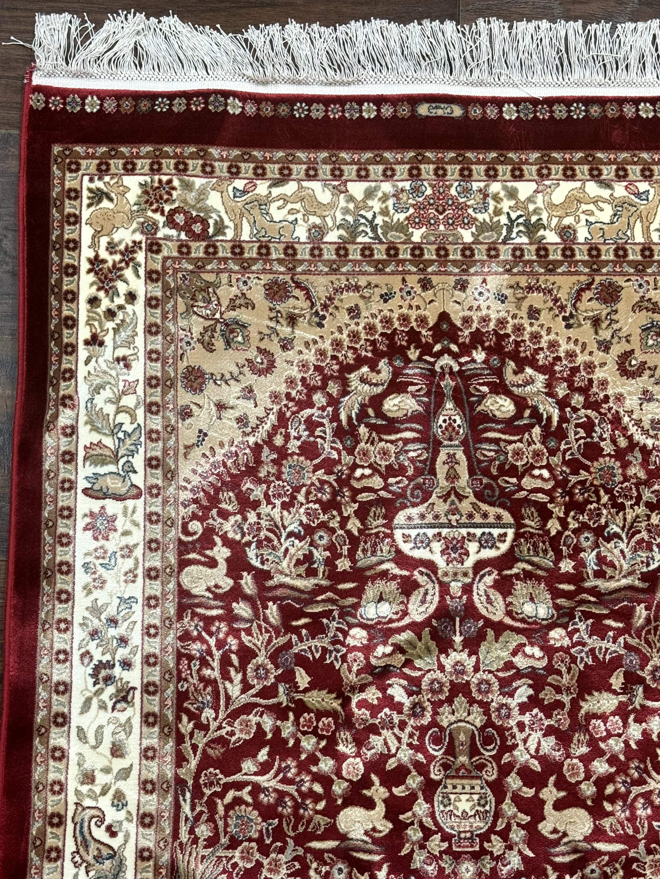 Tree of Life Turkish Silk Rug 2.6 x 4, Red, Bamboo Silk - Jewel Rugs