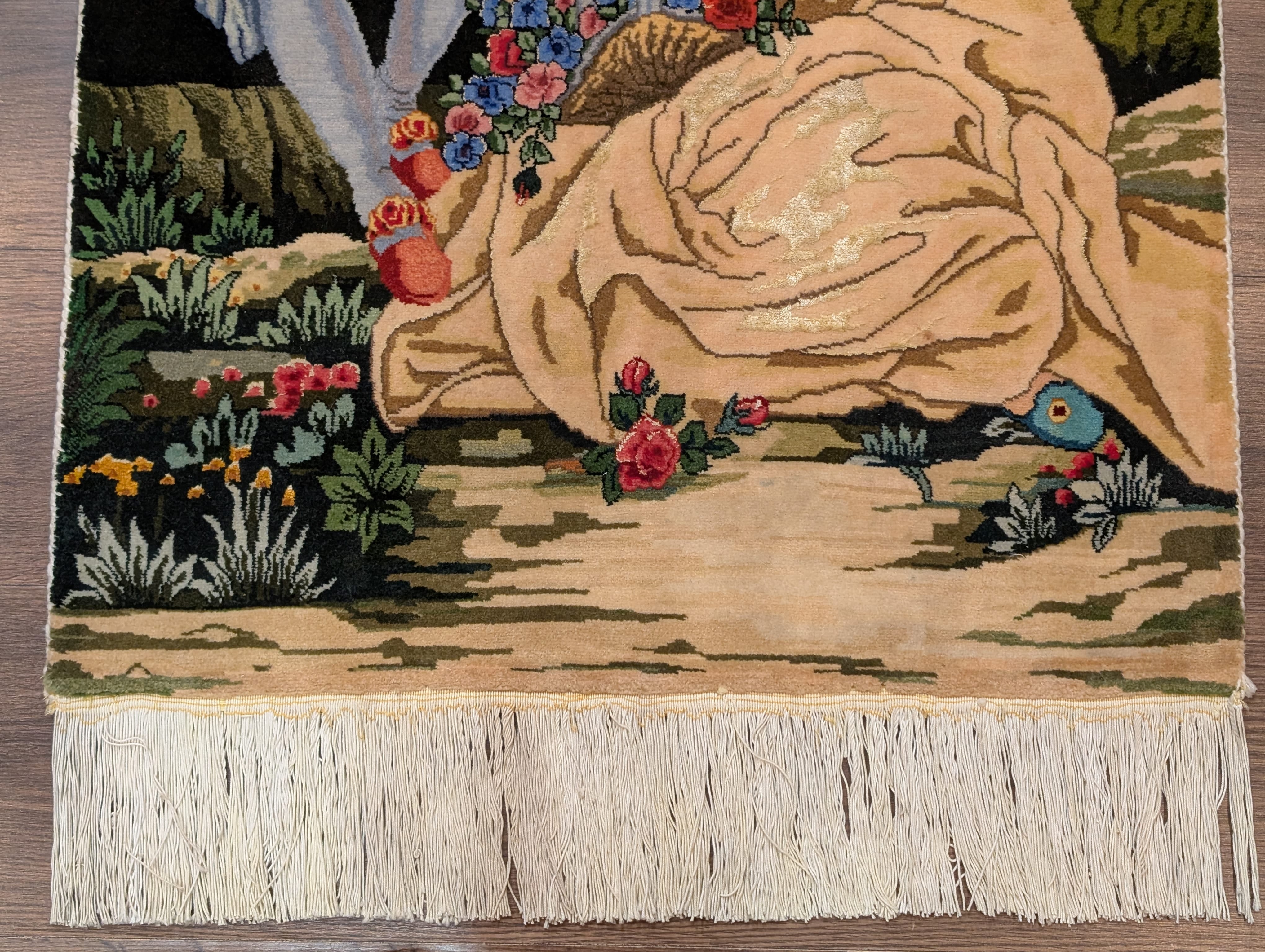 Persian Pictorial Rug 2x3, Lovers, Very Fine 400 KPSI, Tabriz Rug - Jewel Rugs