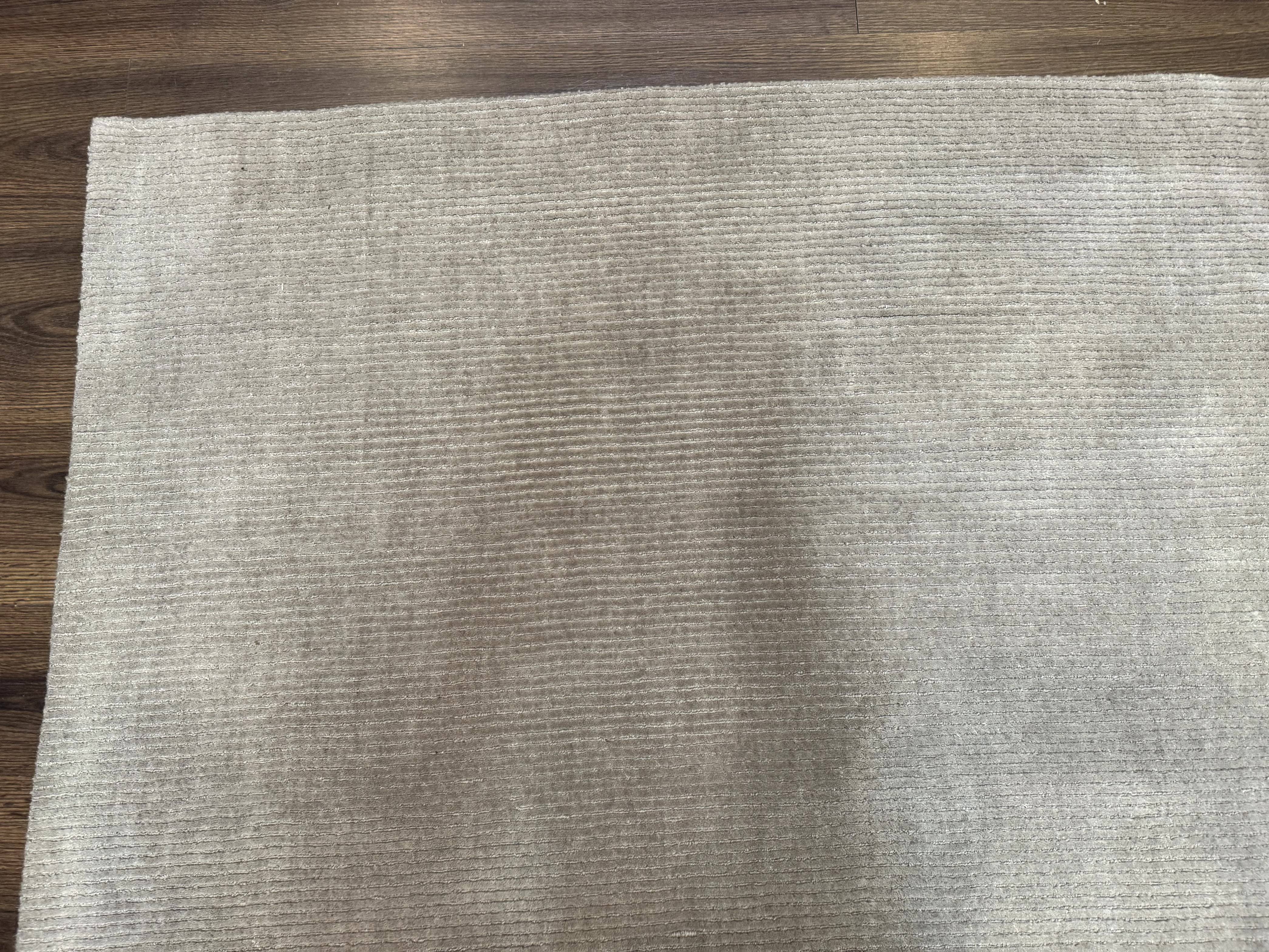 Tibetan Rug 8x10 Taupe Handmade Wool Modern Contemporary Carpet - Jewel Rugs