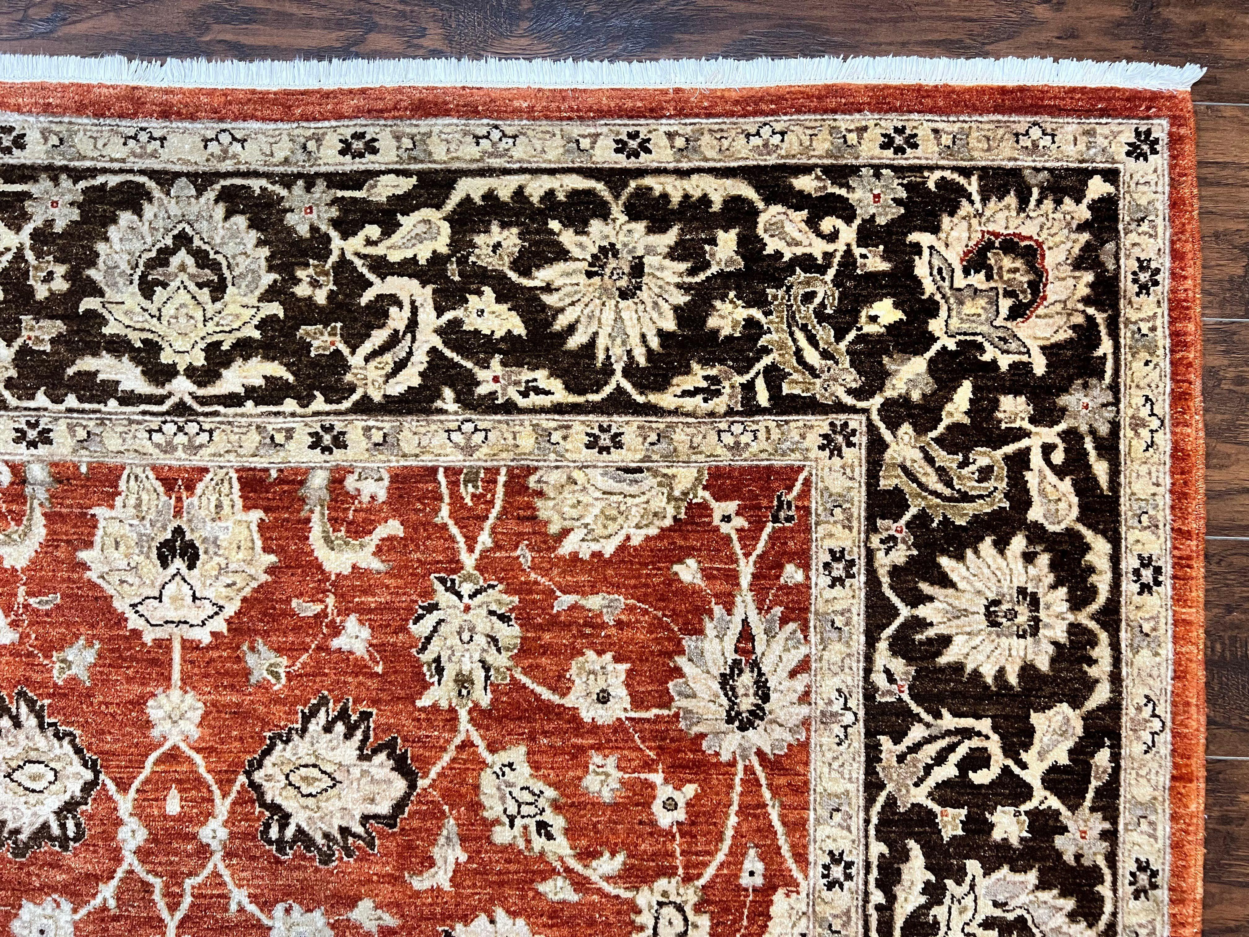 Pakistani Oriental Rug 6x9, Red, Floral Allover, Handmade Wool Rug, Peshawar Chobi Rug, Pak Persian Carpet 6 x 9 - Jewel Rugs