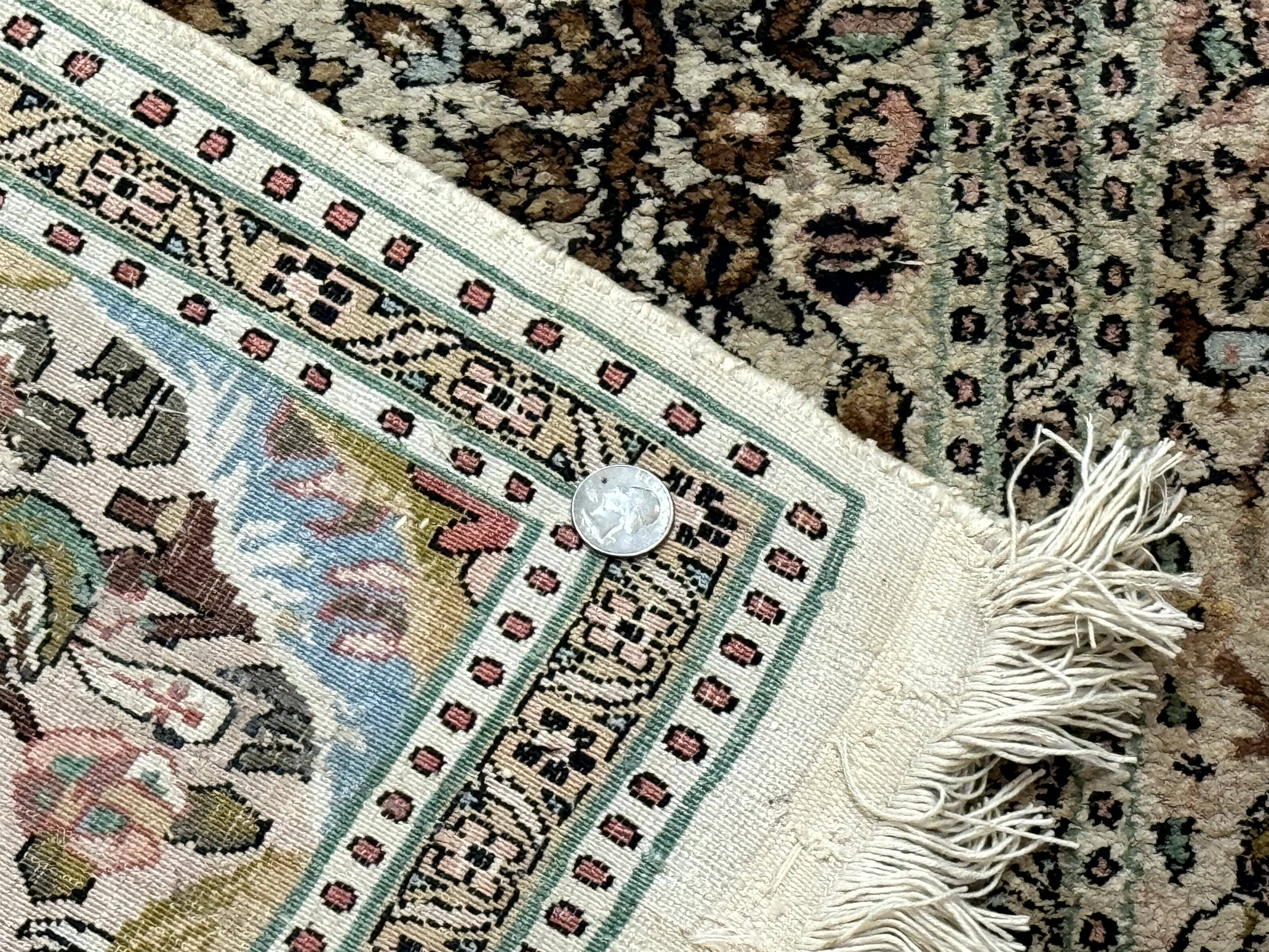 Indian Kashmiri Silk Rug 4x7, Tree of Life Design, Very Fine 380 KPSI, Birds - Jewel Rugs