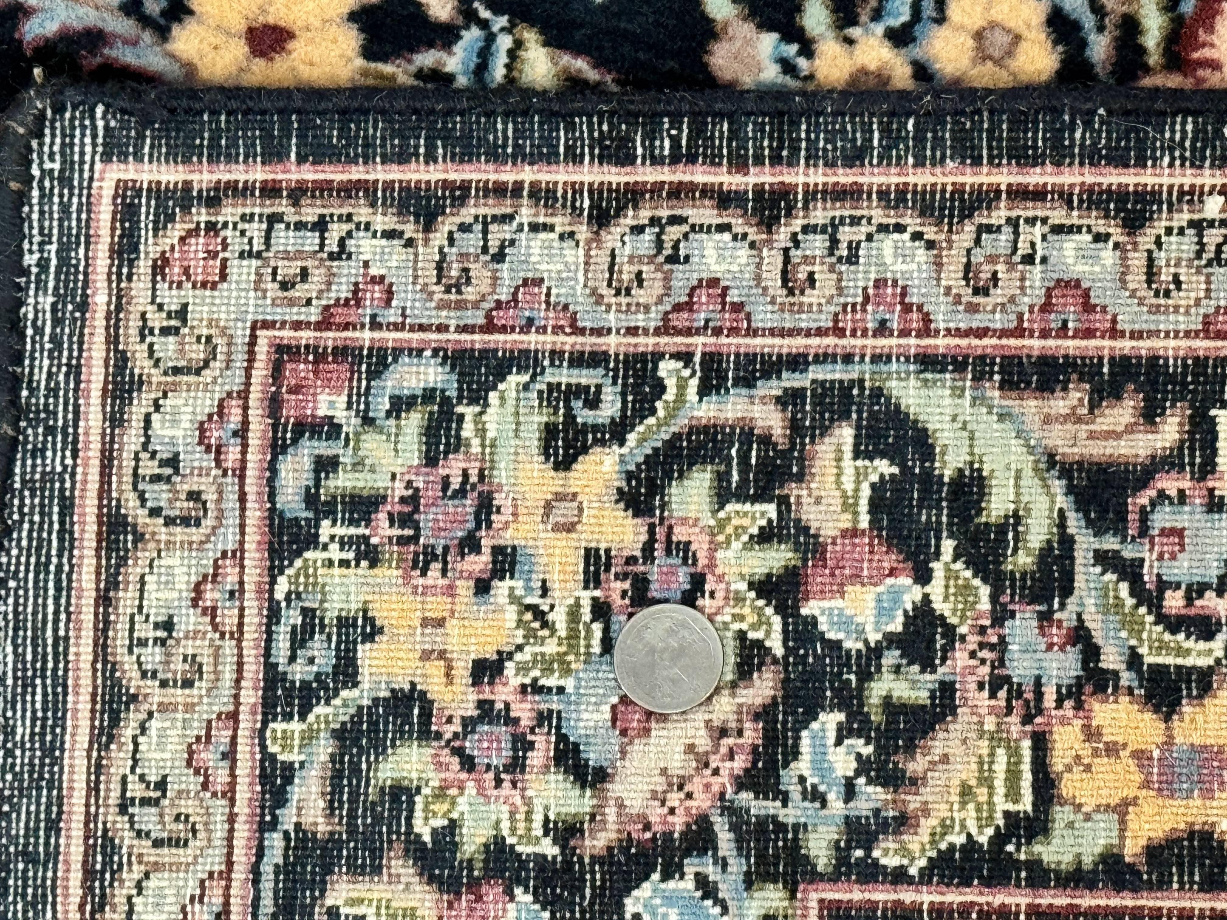 Pak Persian Rug 5x7, Floral, Colorful, Handmade Vintage Wool Rug, Finely Hand Knotted 225 KPSI, Black - Jewel Rugs
