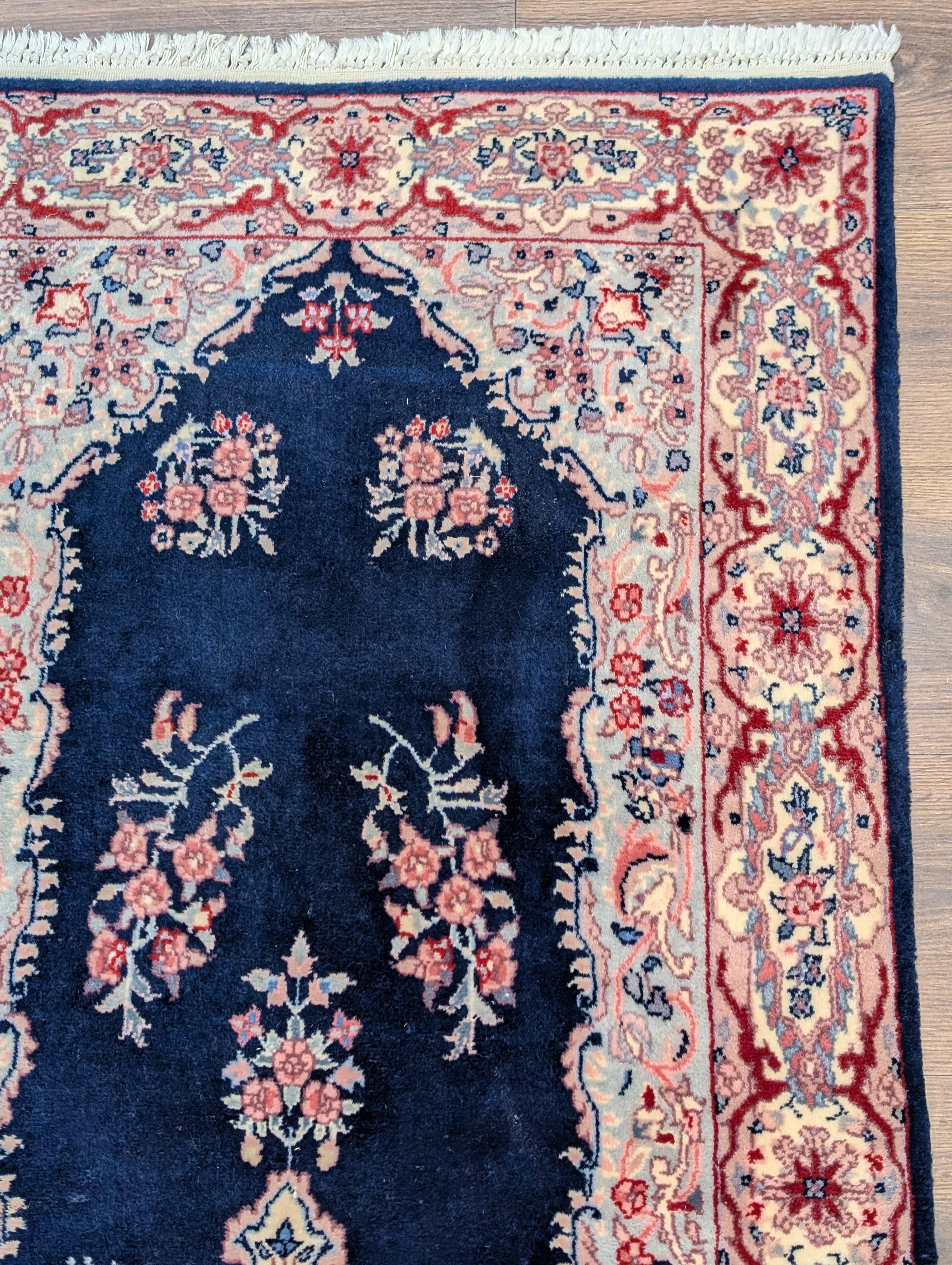 Persian Kerman Runner Rug 2.6 x 12, Navy Blue - Jewel Rugs