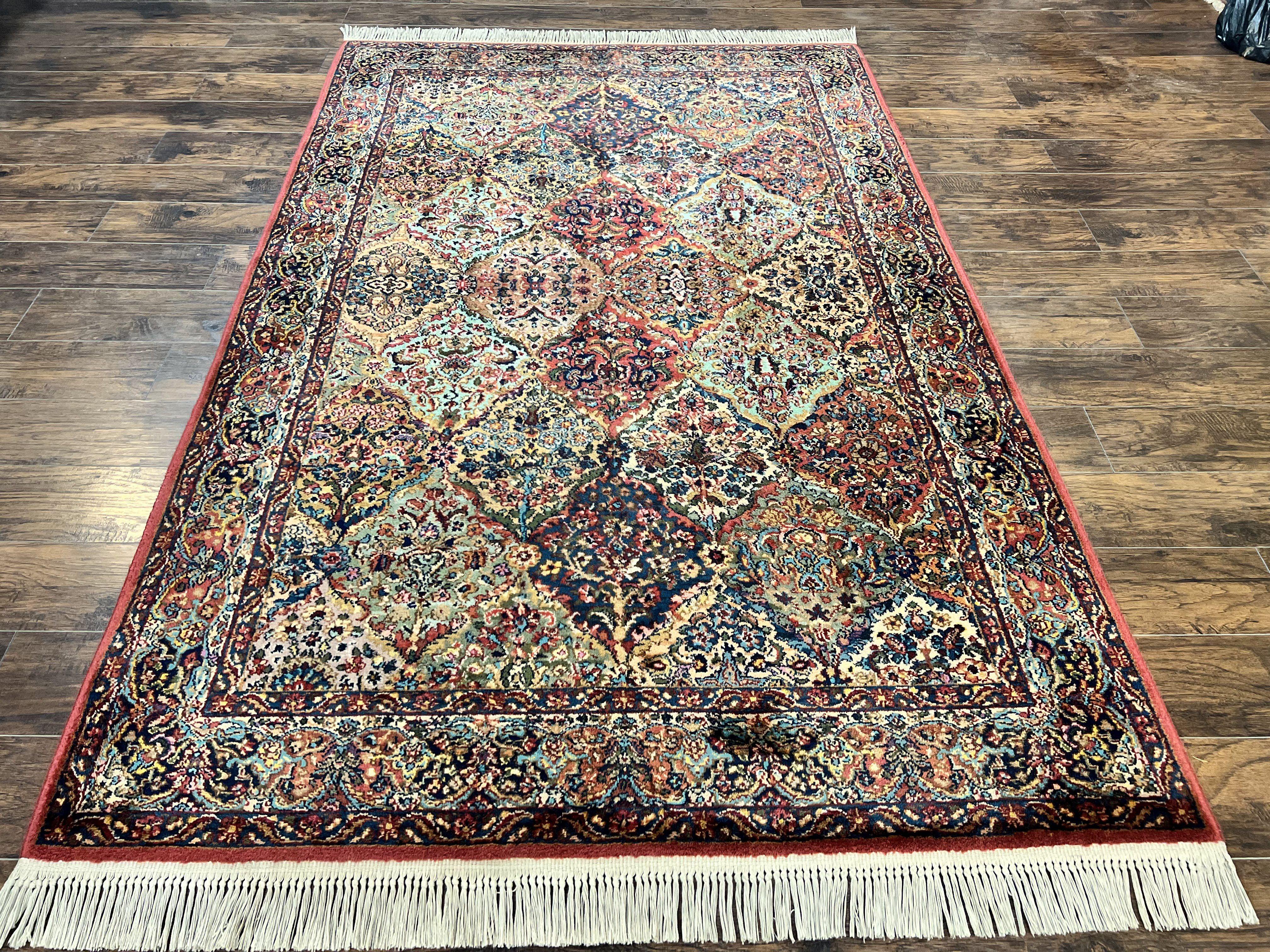 Karastan Multicolor Panel Kirman Rug #717, Wool Karastan Rug 5.9 x 9, Vintage Multipanel Kirman, Original Karastan Collection 700 Series - Jewel Rugs