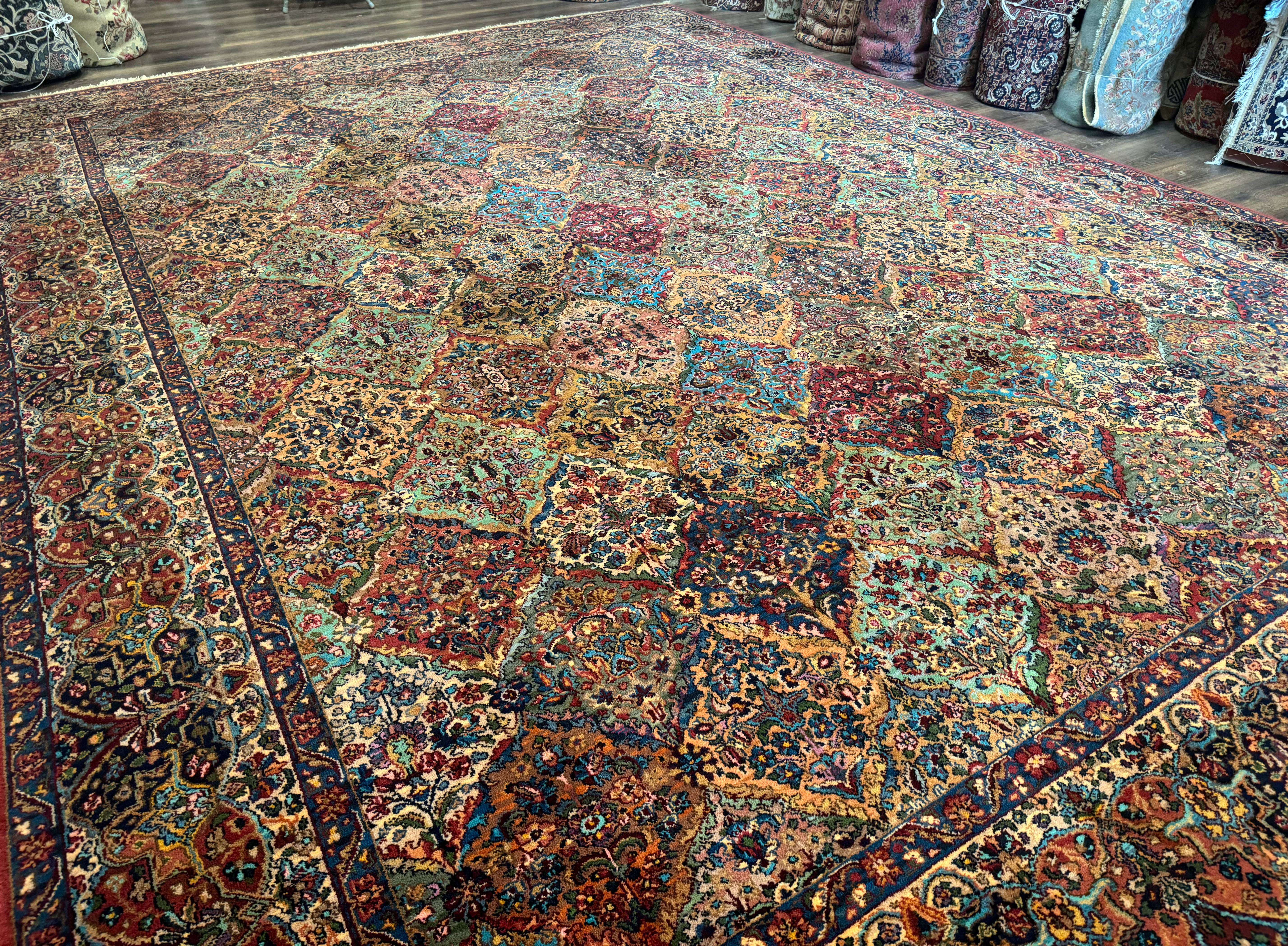 11x16 Karastan Rug Multicolor Panel Kirman #717, Wool Vintage Original Collection 700 Series - Jewel Rugs