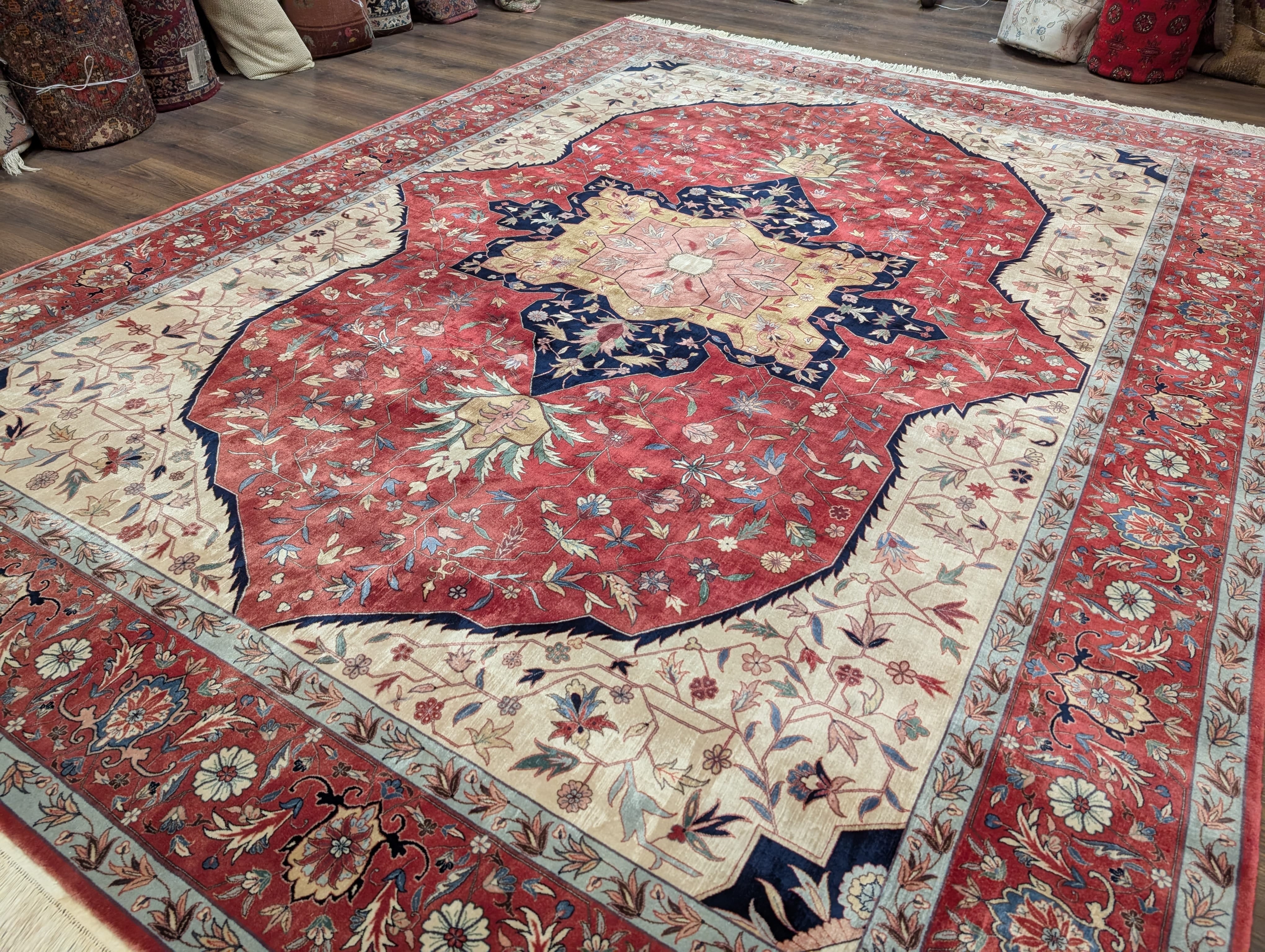 Sino Persian Heriz Serapi Rug 9x12, Very Fine 500 KPSI, Wool, Hand Knotted - Jewel Rugs