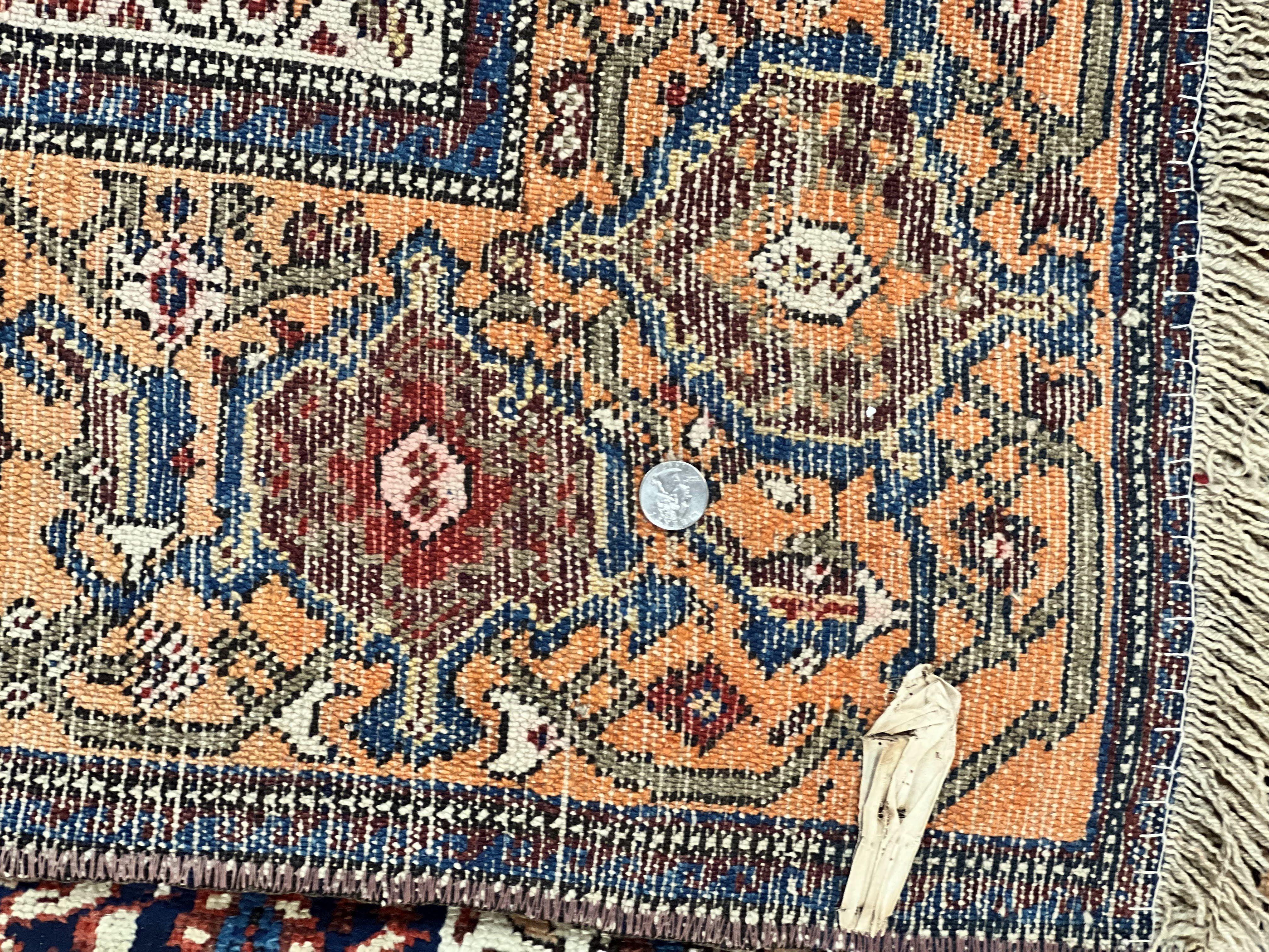 Persian Senneh Rug 4x8, Wool Hand Knotted Antique Kurdish Carpet, Navy Blue Oriental Area Rug, 4 x 8 Rug - Jewel Rugs