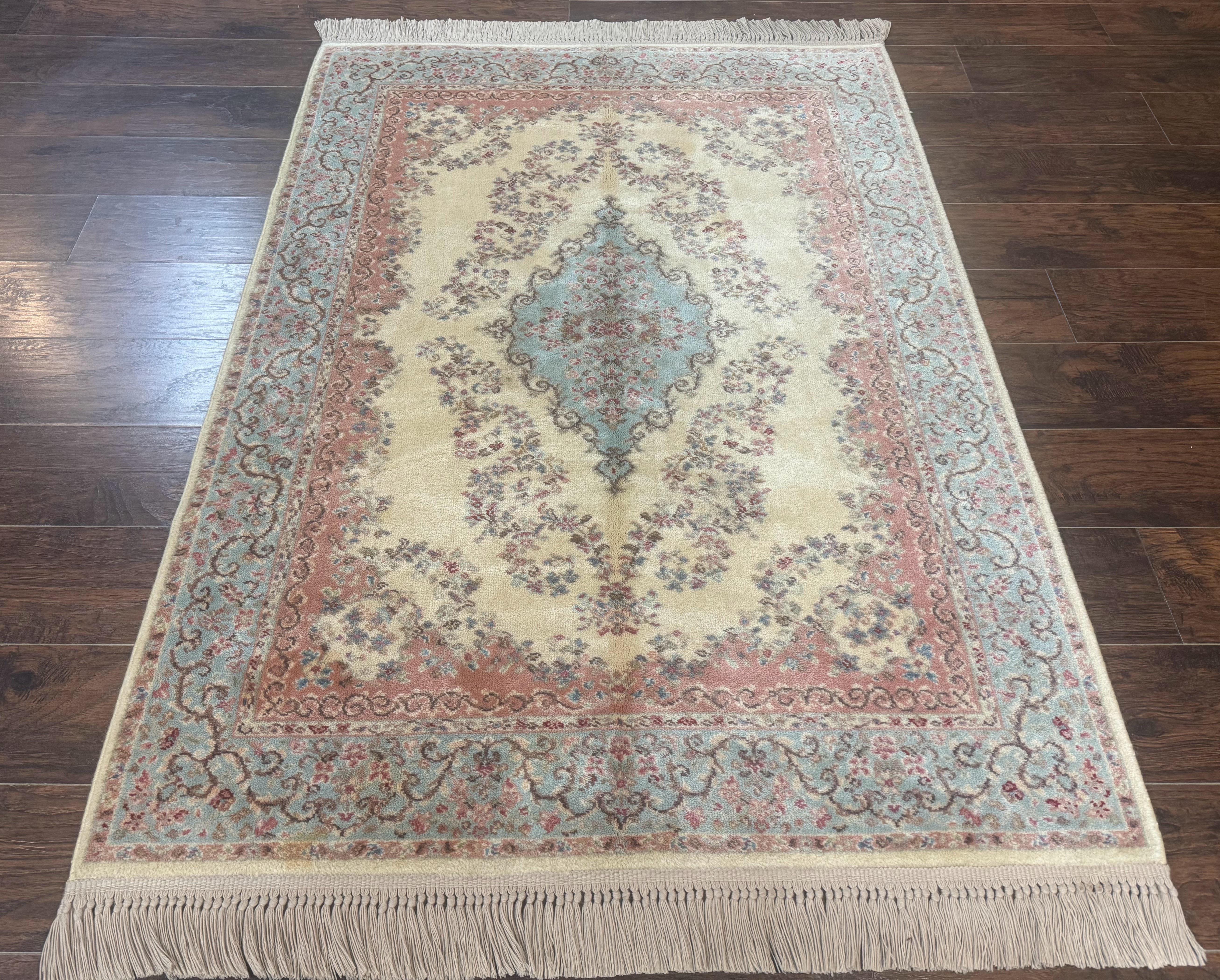 Karastan Rug 4x6, Pastel Ivory Kirman Rug #784, Wool Karastan Carpet, Original 700 Series, Vintage Karastan Area Rug, Discontinued - Jewel Rugs