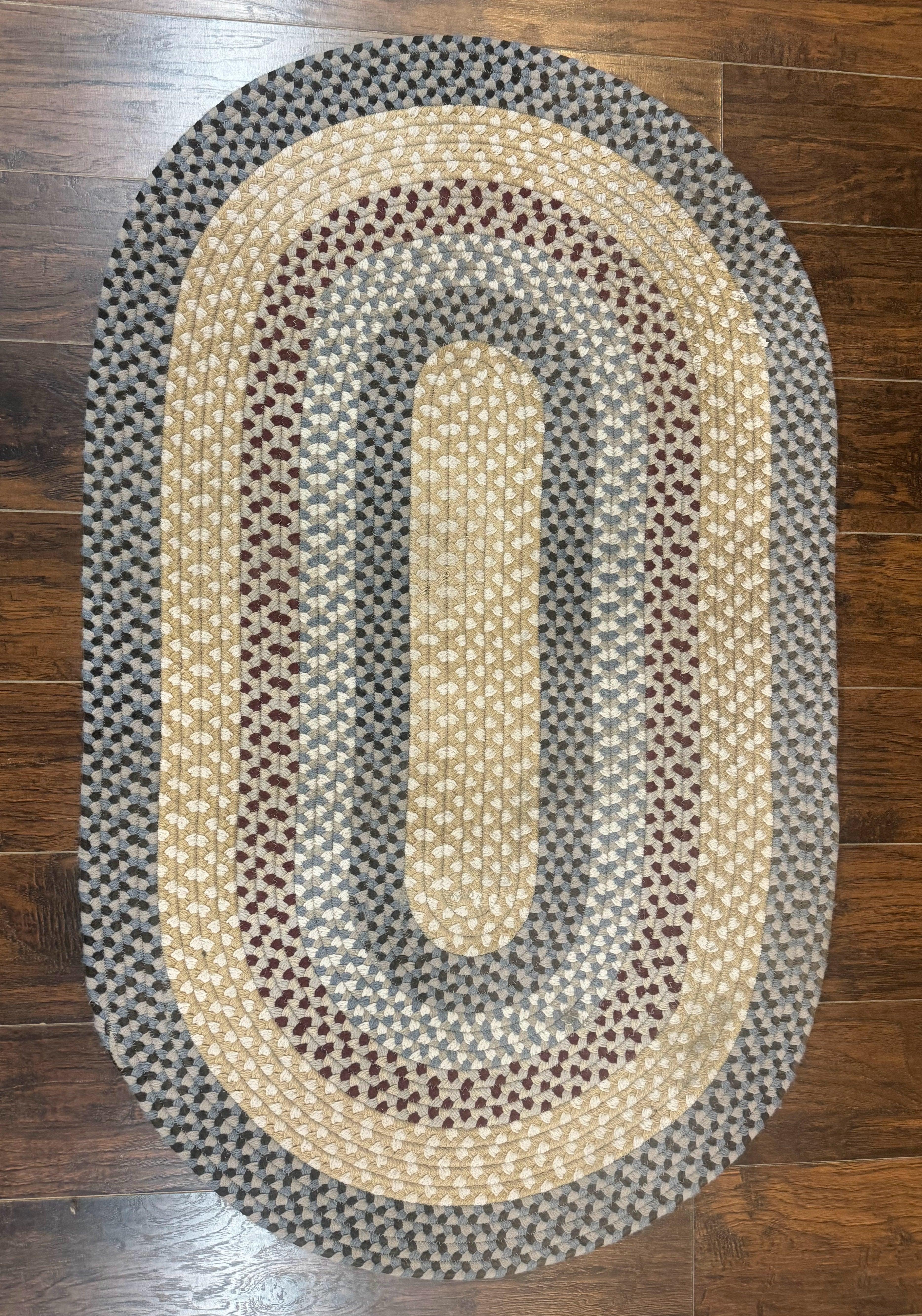 American Braided Oval Rug 3x5, Multicolor, Vintage - Jewel Rugs