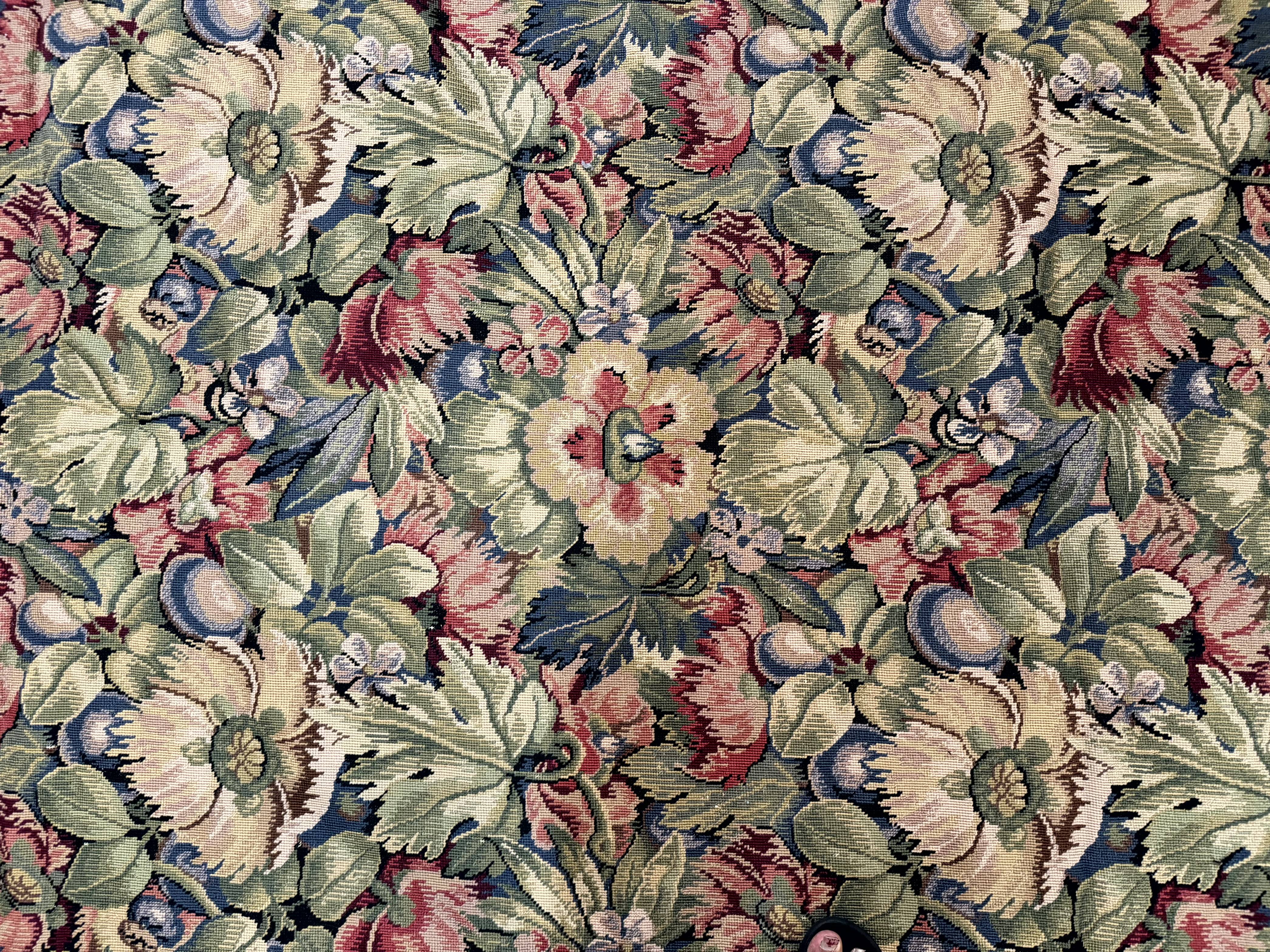 Large Needlepoint Rug 10x14, William Morris Carpet, Botanical - Jewel Rugs