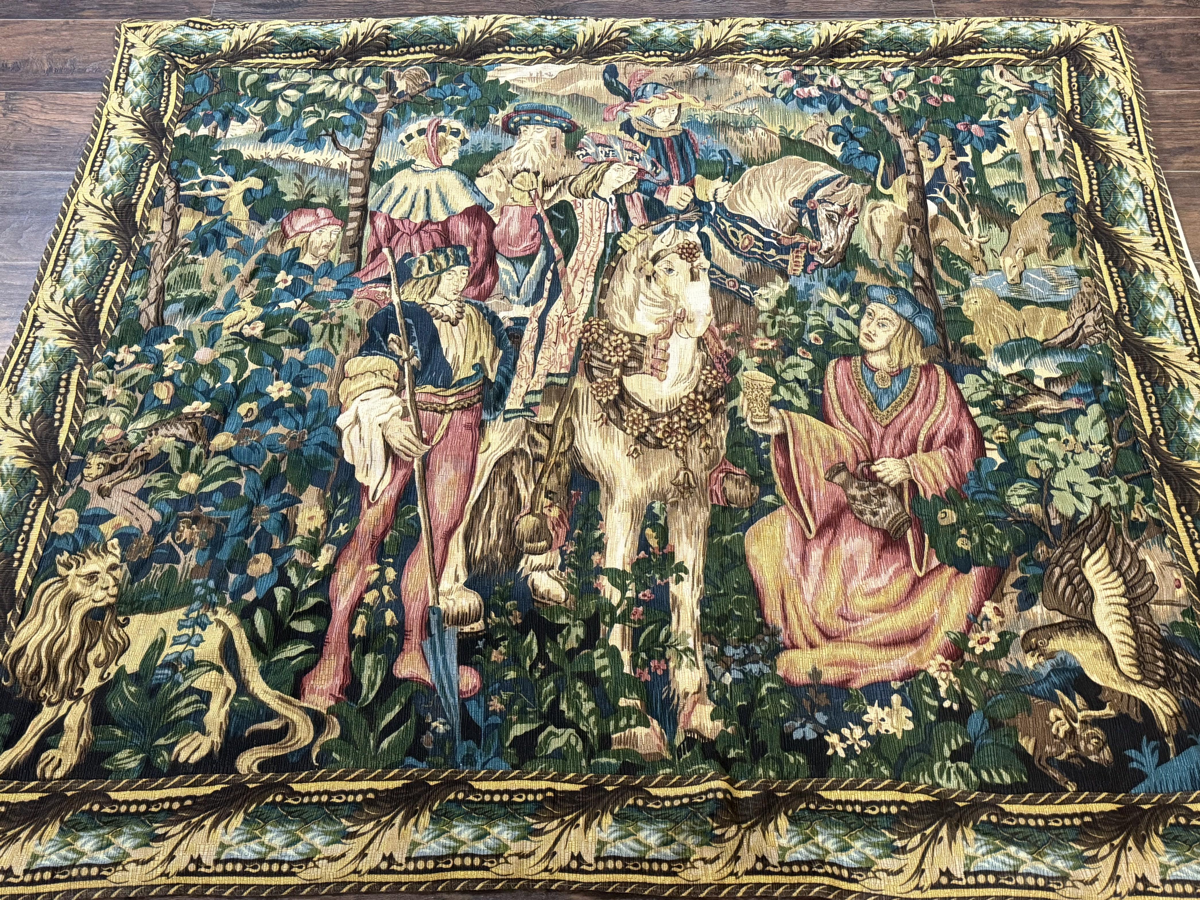 Vintage European Tapestry 5.5 x 8, The Royal Hunt - Jewel Rugs