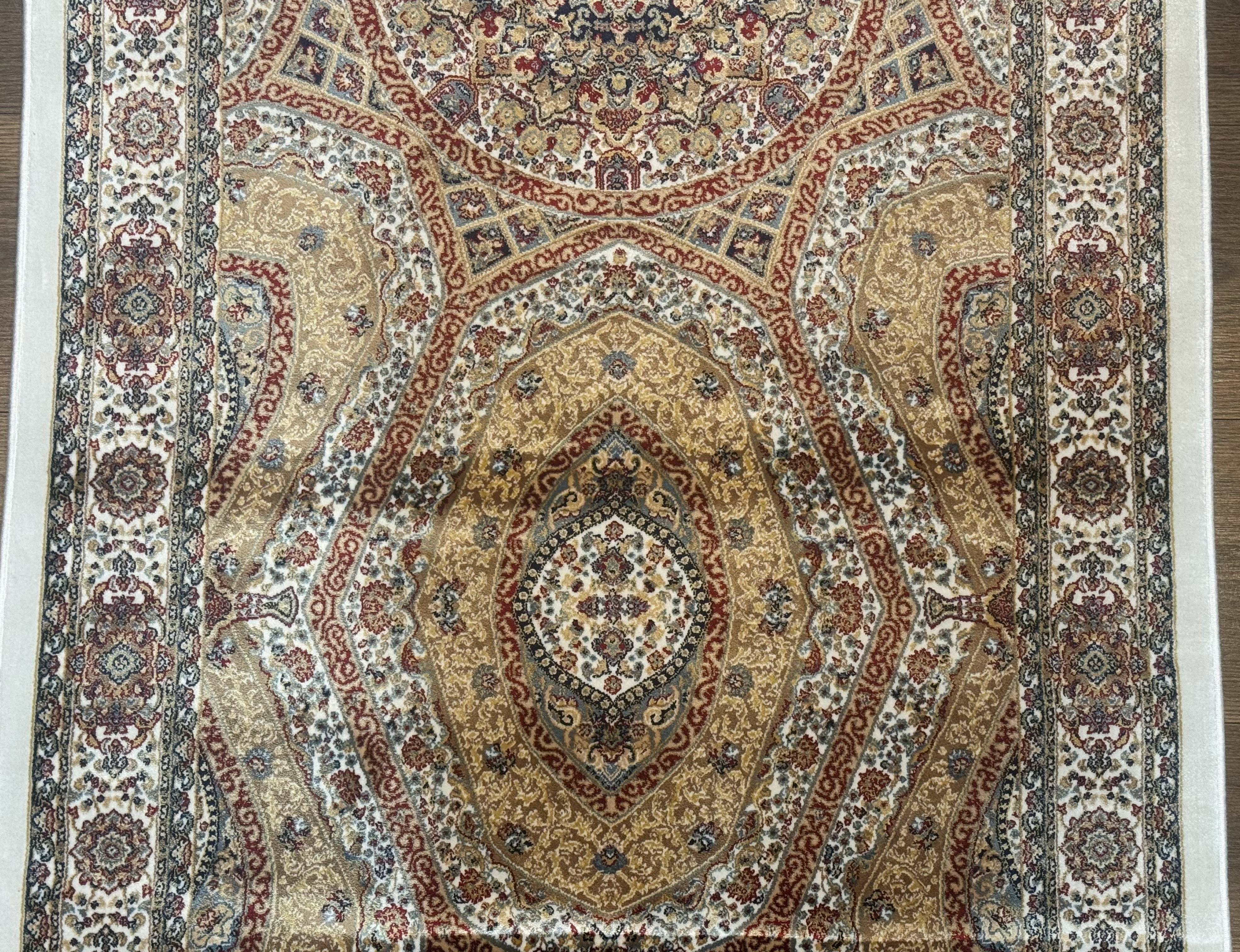 Turkish Silk Runner Rug 2.6 x 13, Dome Design, Hereke Runner, Bamboo Silk, New - Jewel Rugs
