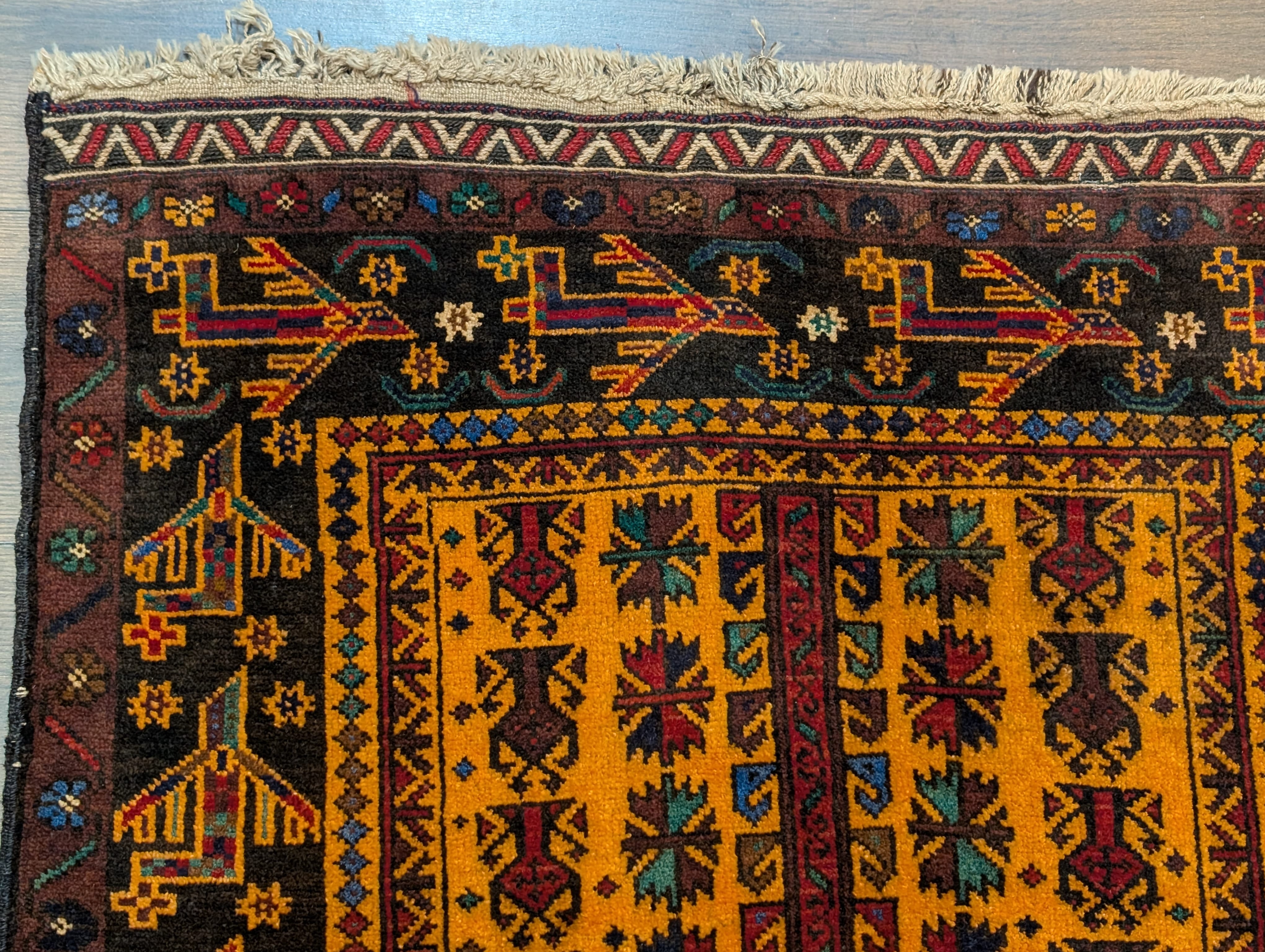 Afghan Baluch Rug 3x5, Tribal Carpet, Orange, Unique - Jewel Rugs