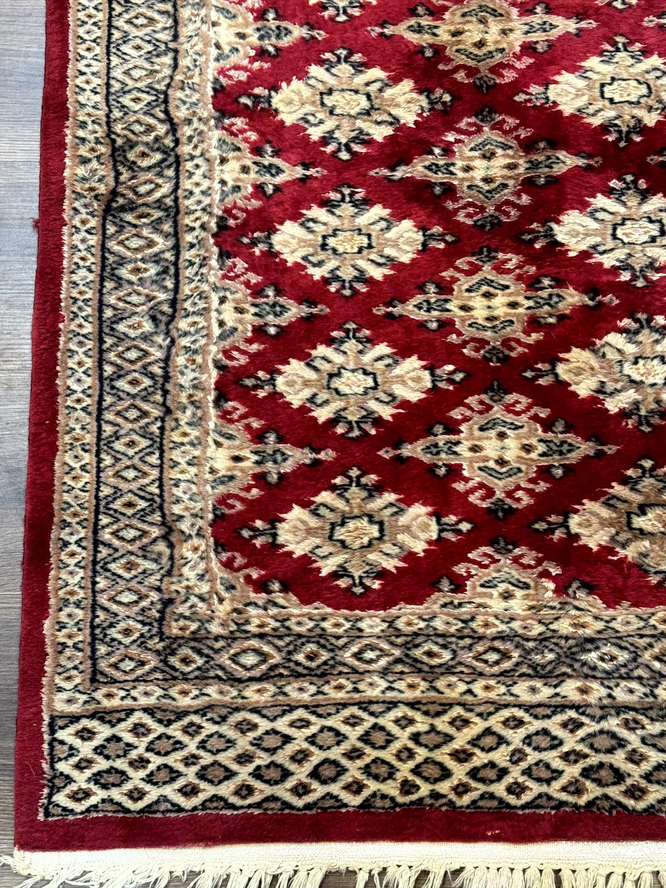 Pakistani Runner Rug 2.8 x 7.6, Red Turkoman Bokhara Runner - Jewel Rugs