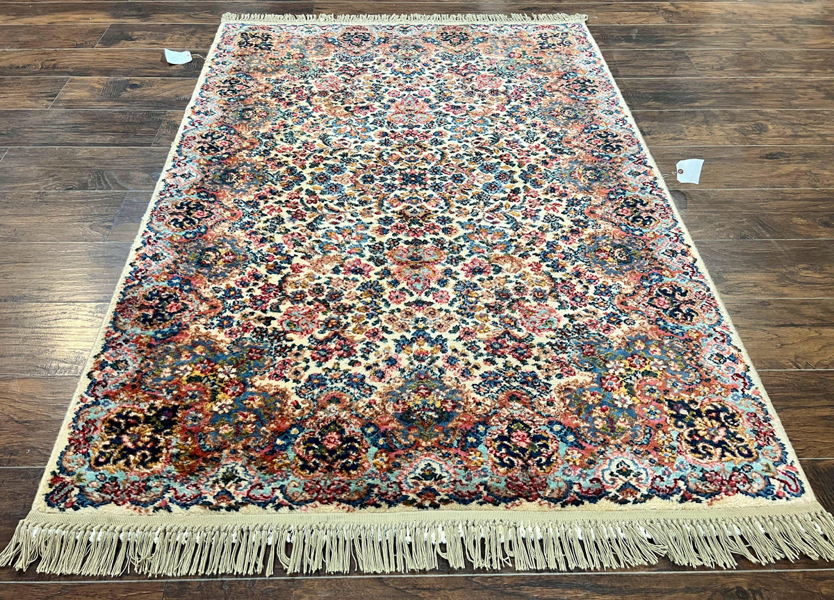 Karastan Ivory Kirman Rug 4x6, Karastan Floral Kirman #759, Wool Karas ...