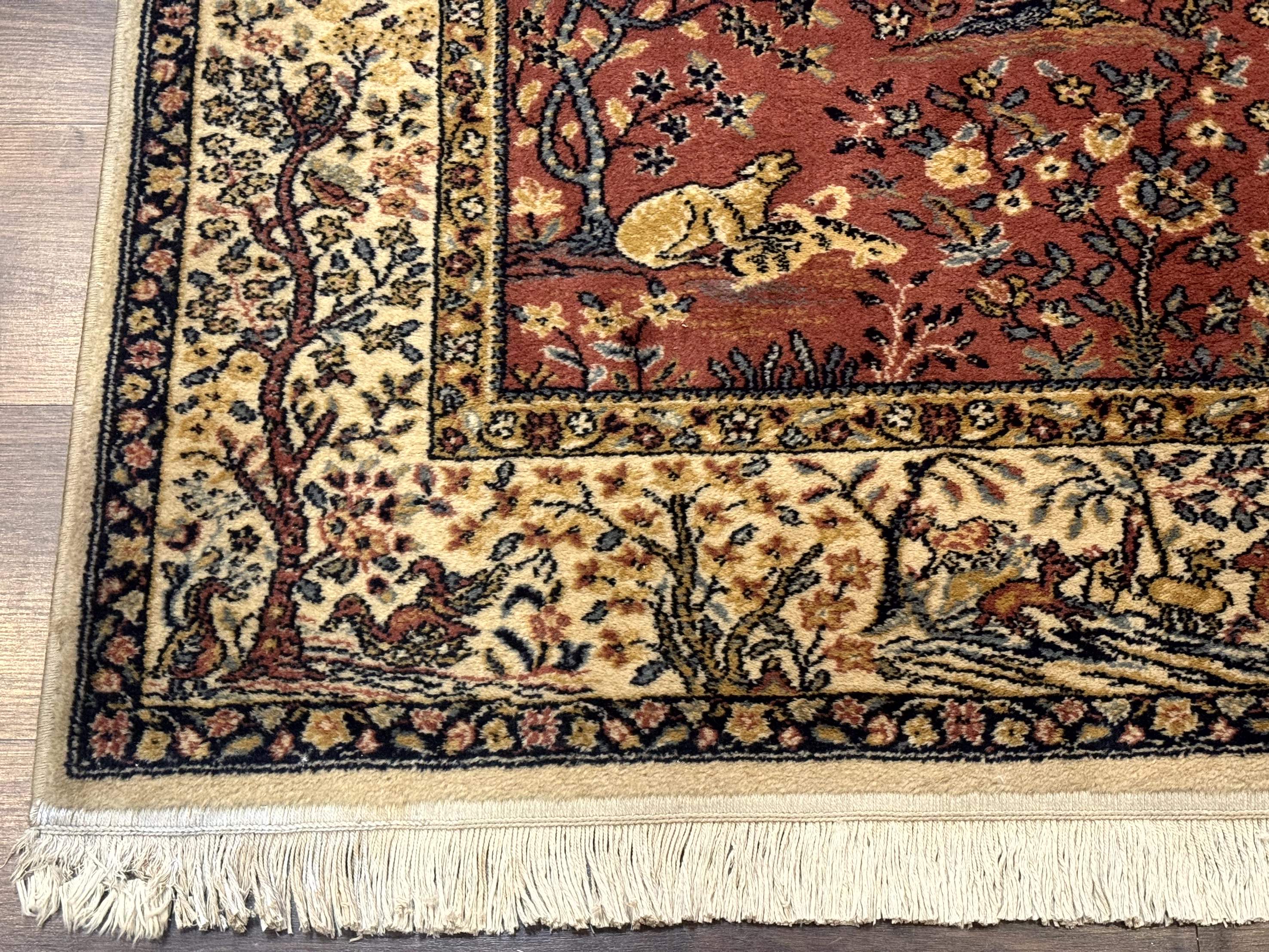 Persian Wool Rug 4x6, Tree of Life Animal Pictorials, Vintage, Power Loomed Ardakan Rug - Jewel Rugs