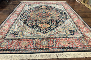 Karastan Navy Heriz #700/701 Rug, 8.8 x 10.6 Karastan Carpet, Wool Pile, Discontinued Vintage Karastan Rug, Original 700 Series, Geometric