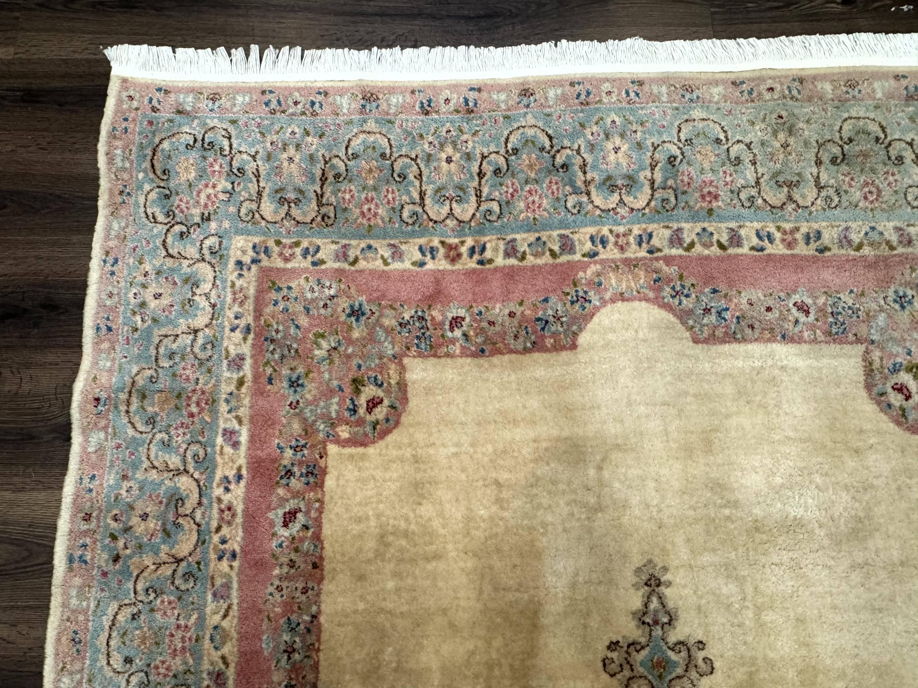 Persian Kerman Rug 6x9, Pastel Colors, Semi Open Field - Jewel Rugs