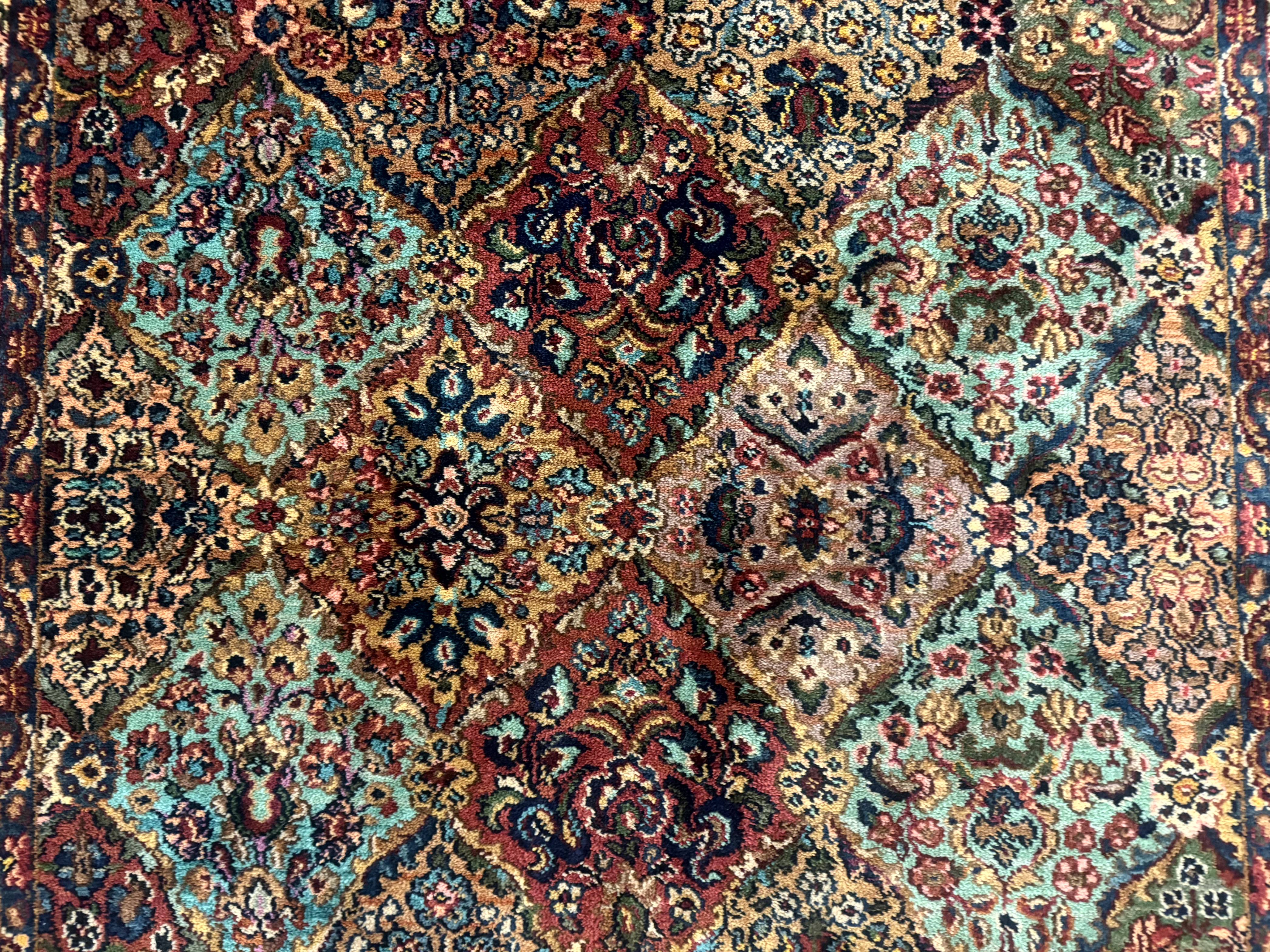 Karastan Rug 4x6, Multicolor Panel Kirman #717, Wool Original 700 Series Vintage - Jewel Rugs