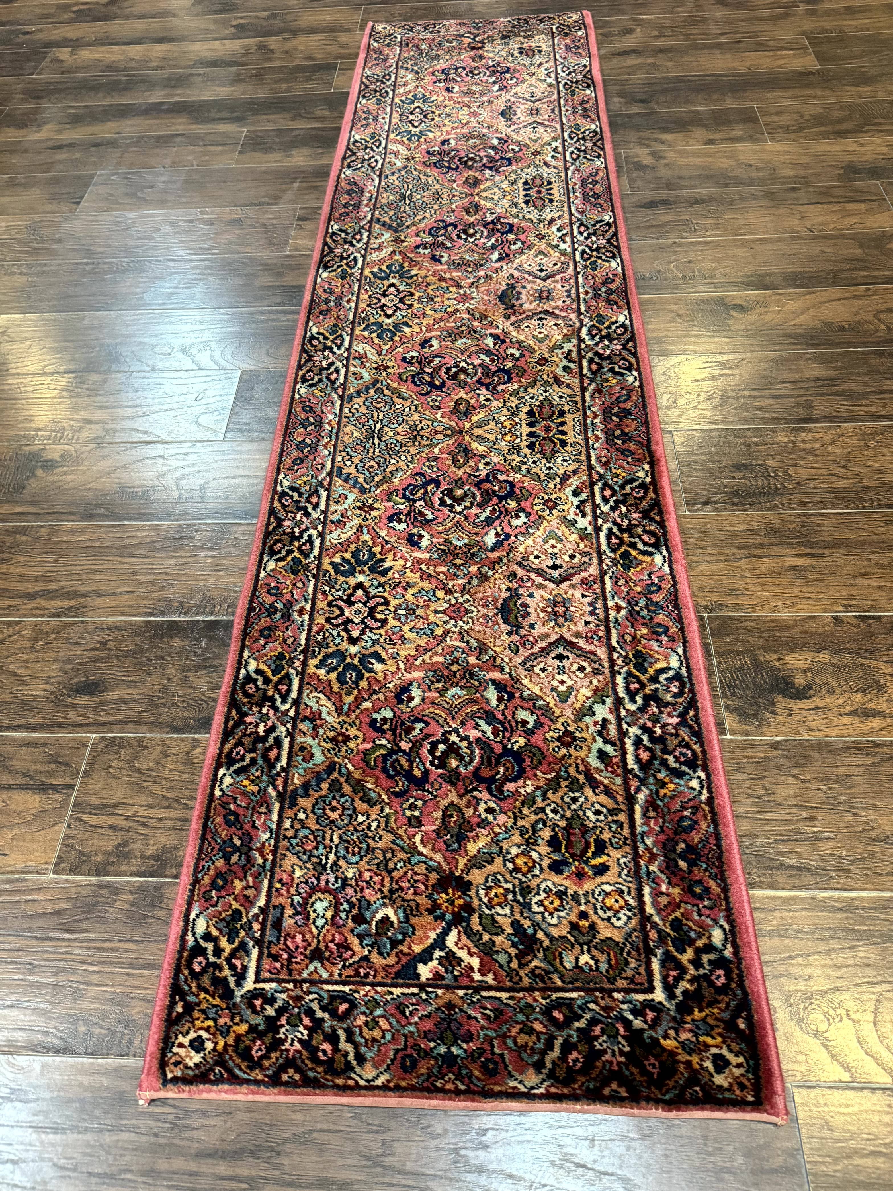 Karastan Runner Rug 2x9, Multicolor Panel Kirman Runner #717, Wool Pile, Original 700 Series, Vintage, Skinny Runner 2 x 9, Rare - Jewel Rugs