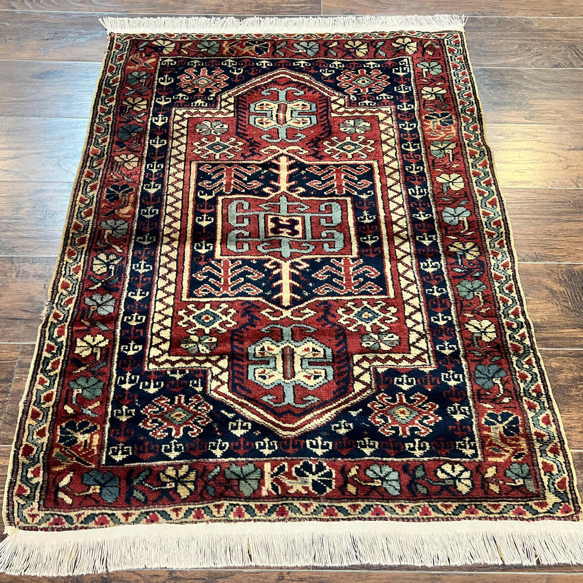 Antique Turkish Sparta Rug 3x4, Geometric Caucasian Pattern, Vintage H ...
