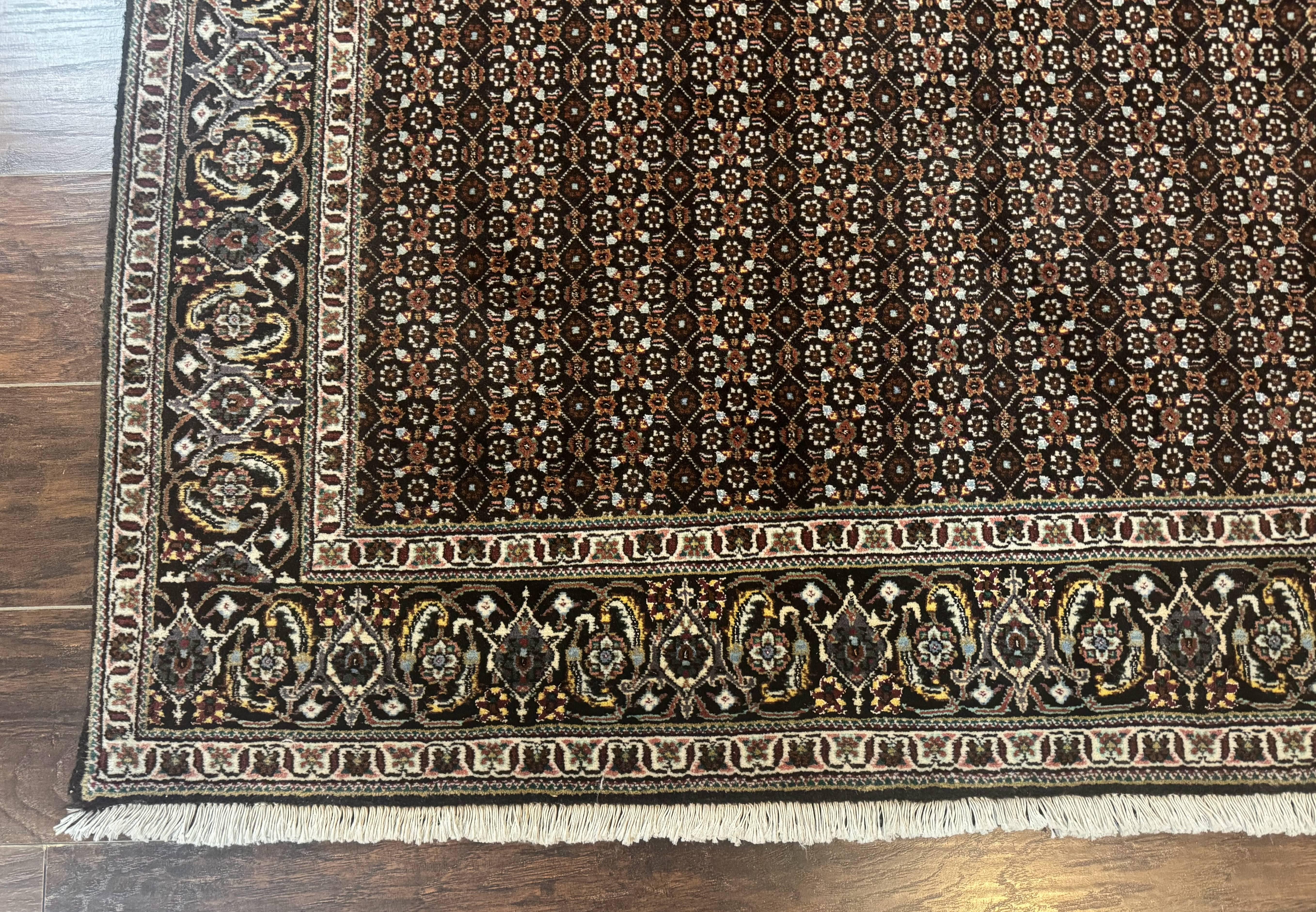 Persian Tabriz Rug 5x7, Black, Allover Pattern - Jewel Rugs
