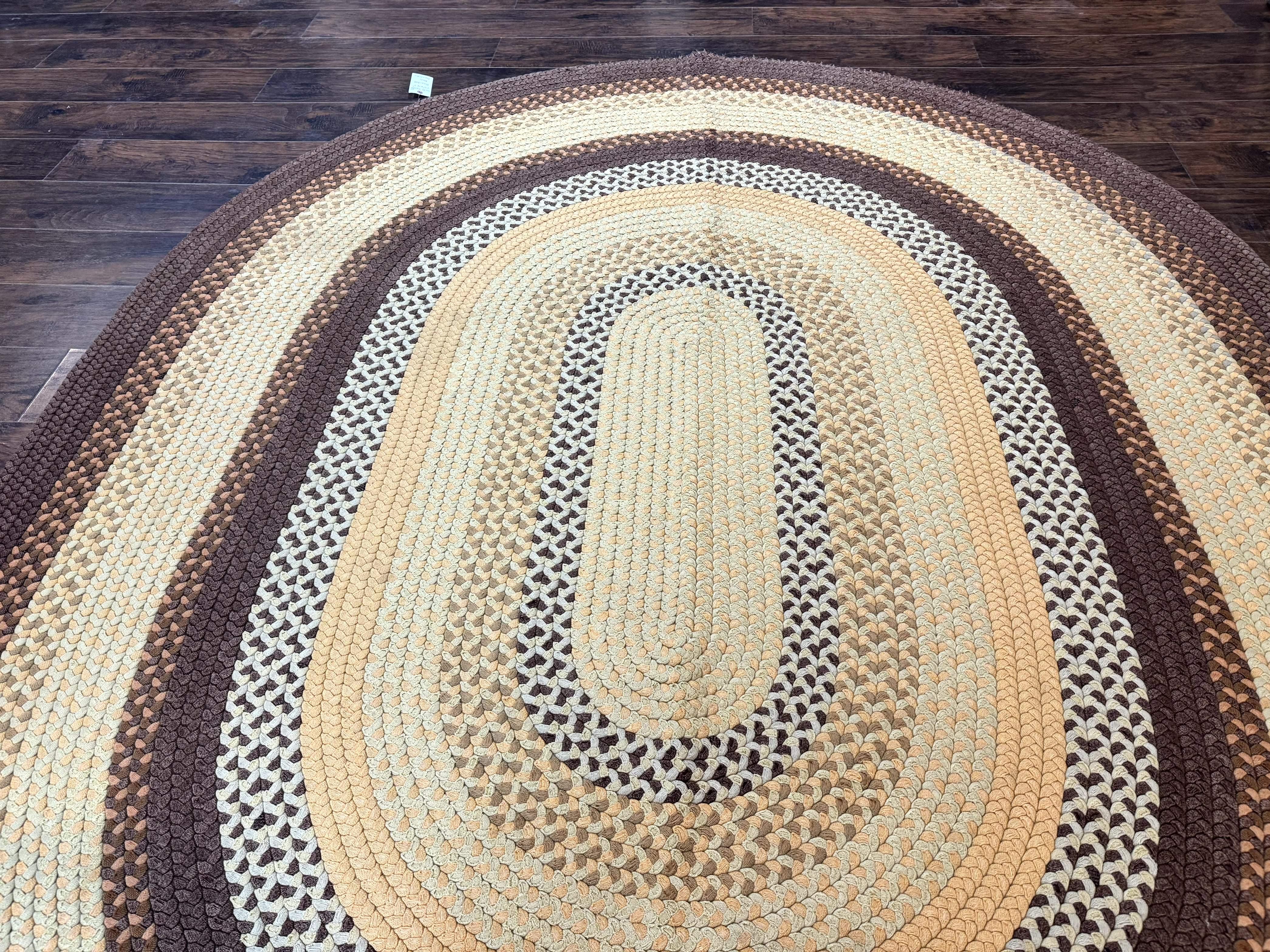 Large Oval American Braided Rug 7x10, Multicolor Vintage American Braided Carpet - Jewel Rugs