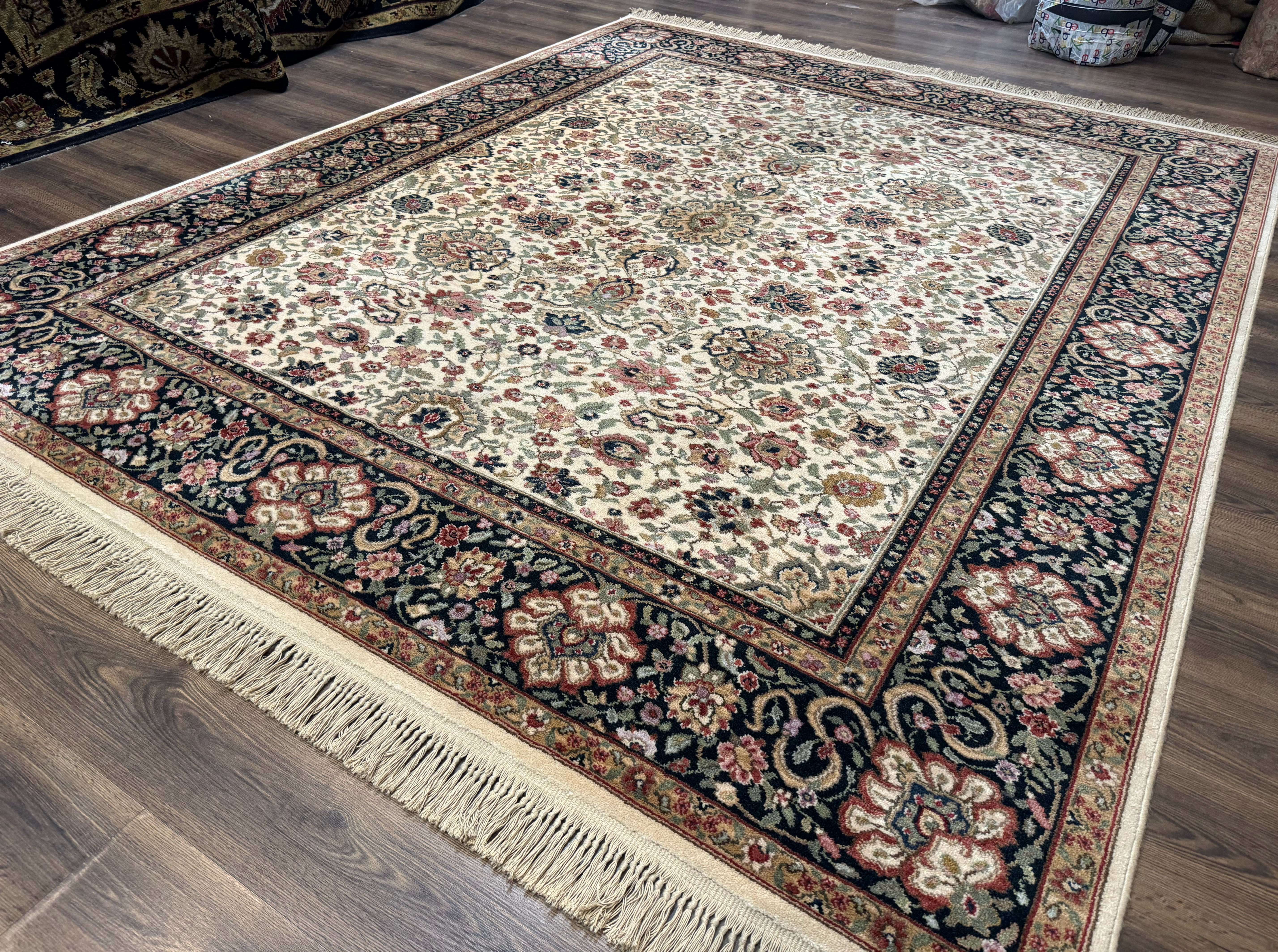 Karastan Rug 8.8 x 12 Ivory Indo Kirman #700/706, Wool Original Series - Jewel Rugs