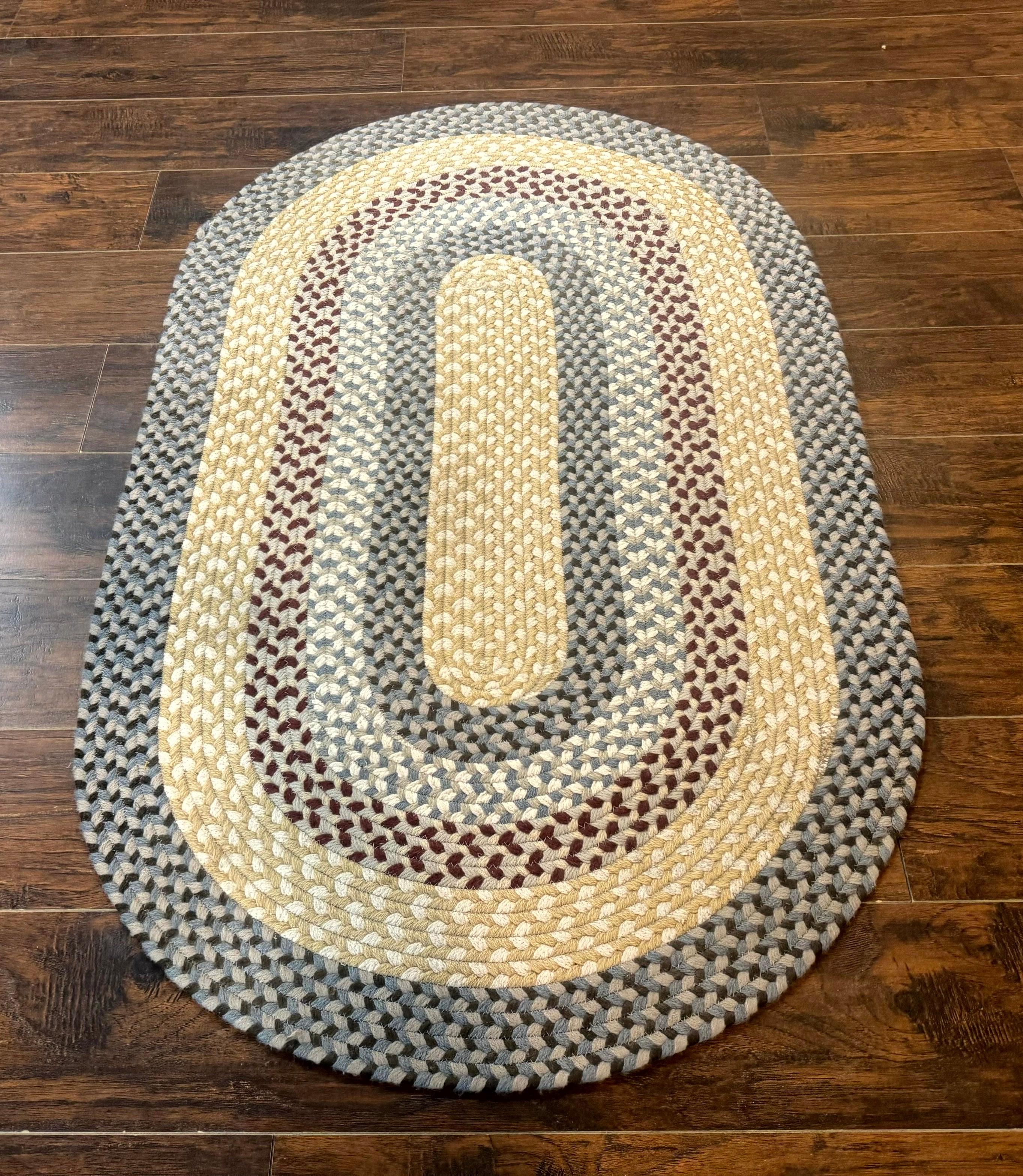 American Braided Oval Rug 3x5, Multicolor, Vintage - Jewel Rugs