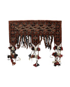 Antique Afghan Beshir Tent Header Textile Rug, Tribal Collectible, Wool Afghanistan 5.3x4.8 - 2405L019