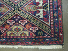 Antique Persian Hamadan Runner 2' 6" x 9' 5", Geometric Medallions, Wool Azerbaijan 2' 6" x 9' 5" in Navy Blue and Ivory, Red - 2605J049