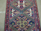 Antique Persian Hamadan Runner 2' 6" x 9' 5", Geometric Medallions, Wool Azerbaijan 2' 6" x 9' 5" in Navy Blue and Ivory, Red - 2605J049