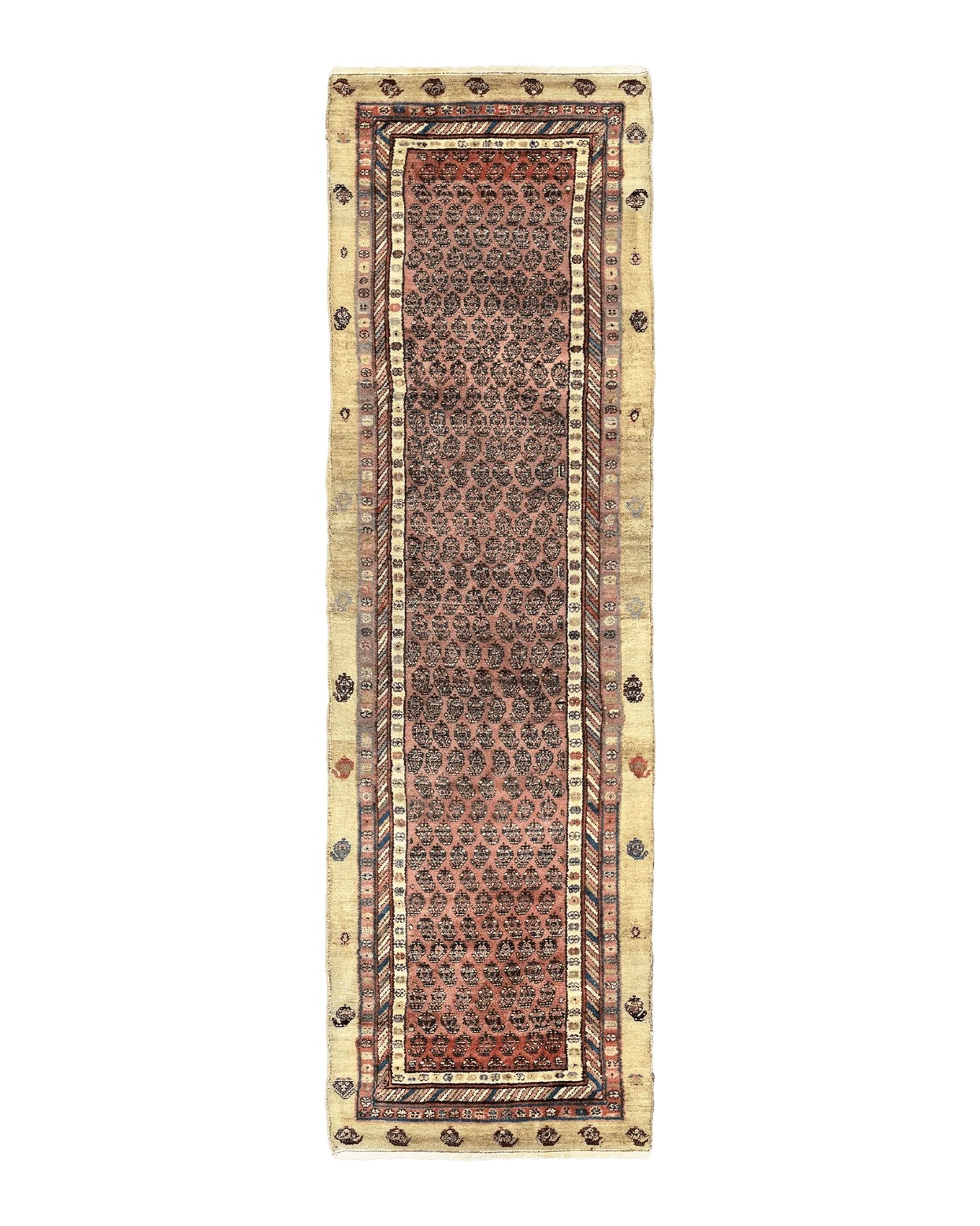 Antique Persian Sarab Runner Rug 3x11, Wool Camel Hair, Tribal Carpet for Hallway 3 x 11, Antique 1920s Rug, Handmade Azerbaijan 3' 3" x 10' 9" - 2307L088