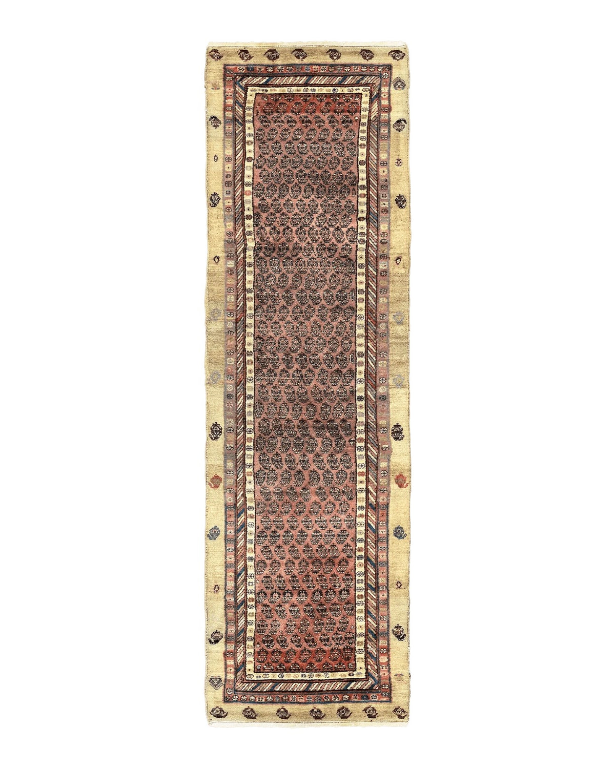 Antique Persian Sarab Runner Rug 3x11, Wool Camel Hair, Tribal Carpet for Hallway 3 x 11, Antique 1920s Rug, Handmade Azerbaijan 3' 3" x 10' 9" - 2307L088