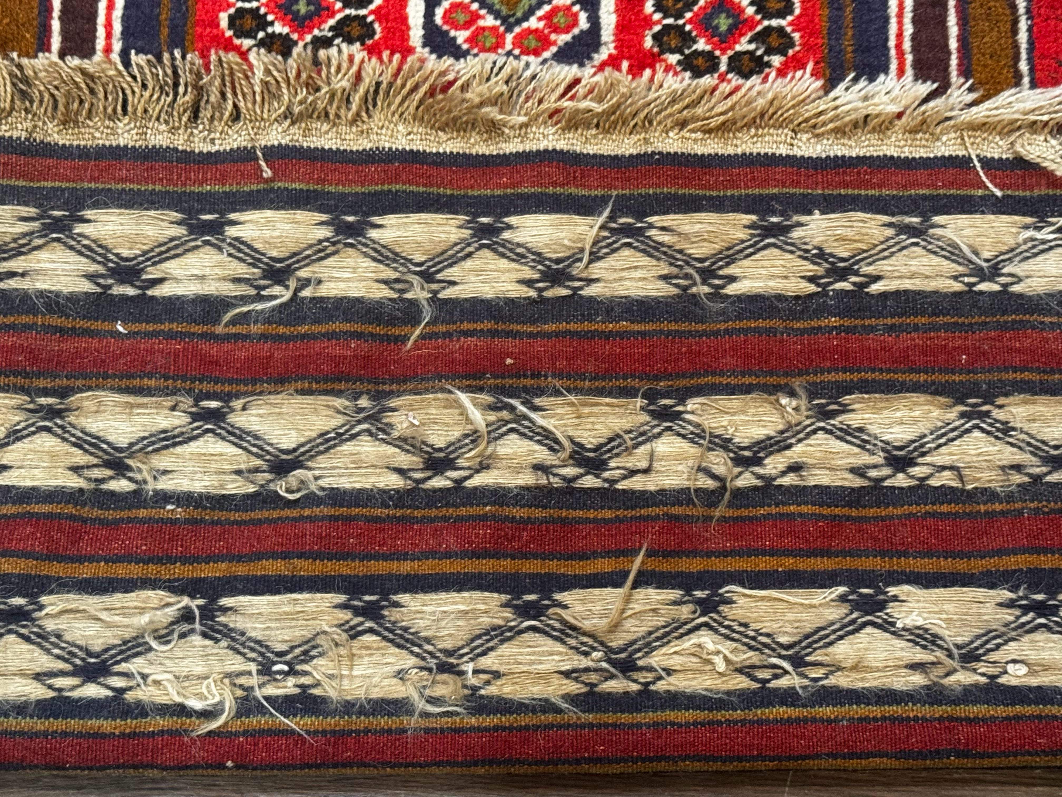 Afghan Rug 3x5, Tribal, Navy Blue, Wool, Handmade, Geometric, Rustic - Jewel Rugs