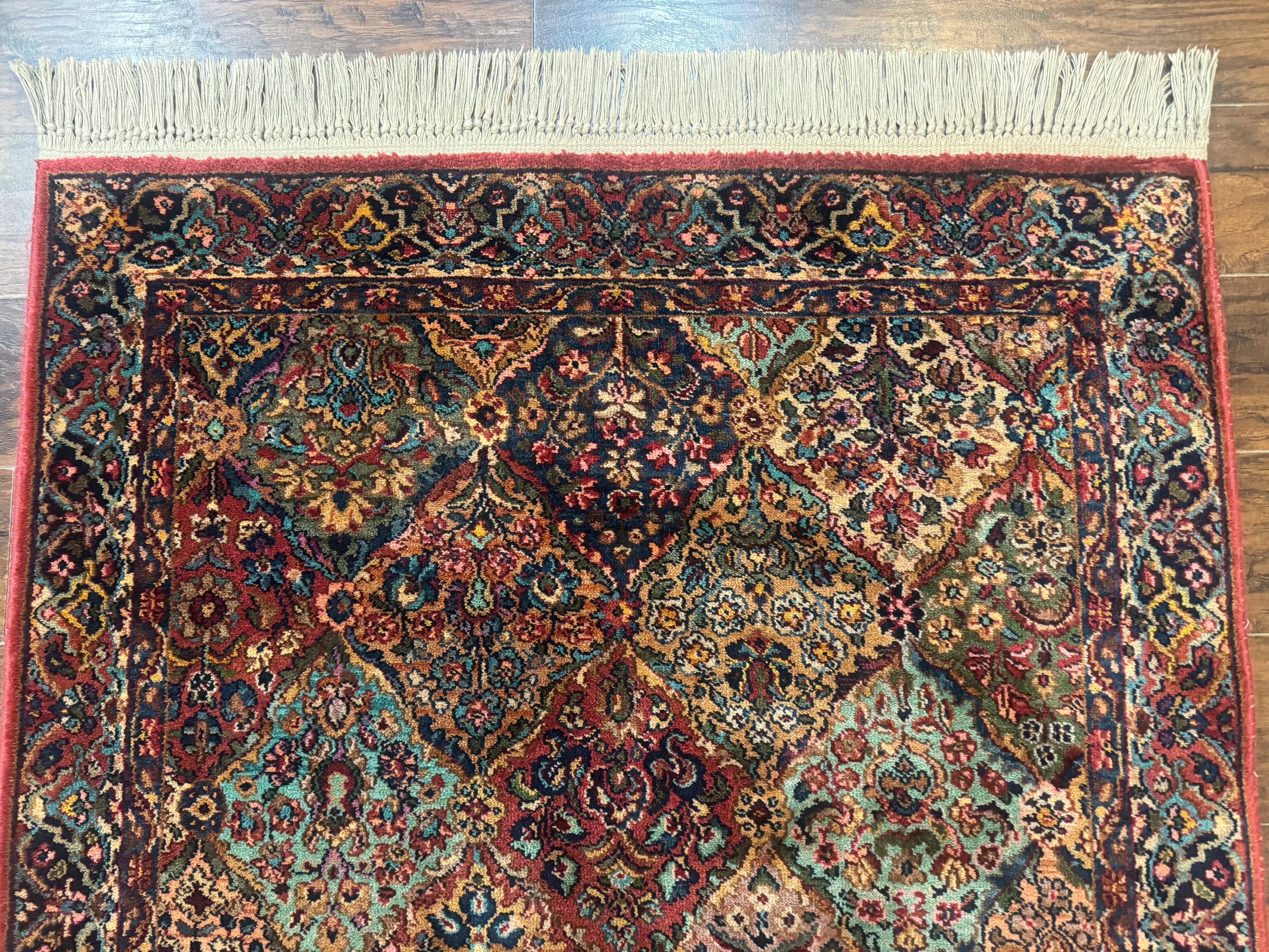 Karastan Rug 4x6, Multicolor Panel Kirman #717, Wool Original 700 Series Vintage - Jewel Rugs