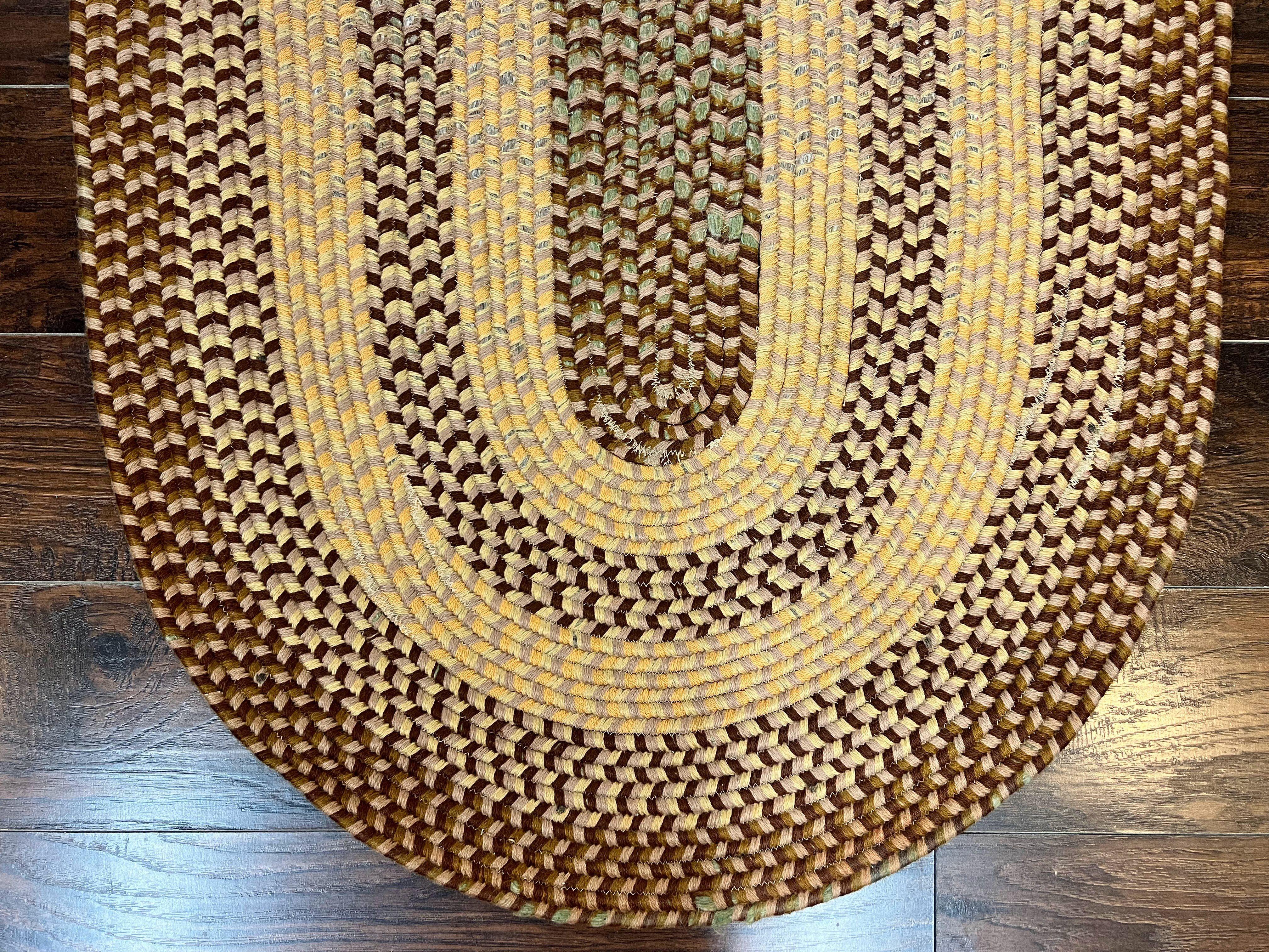 Oval Braided Rug 3x5, Multicolor Oval Rug, Wool Braided Rug, Hand Woven, Vintage Wool Handmade Braided Rug, Small American Braided Rug - Jewel Rugs